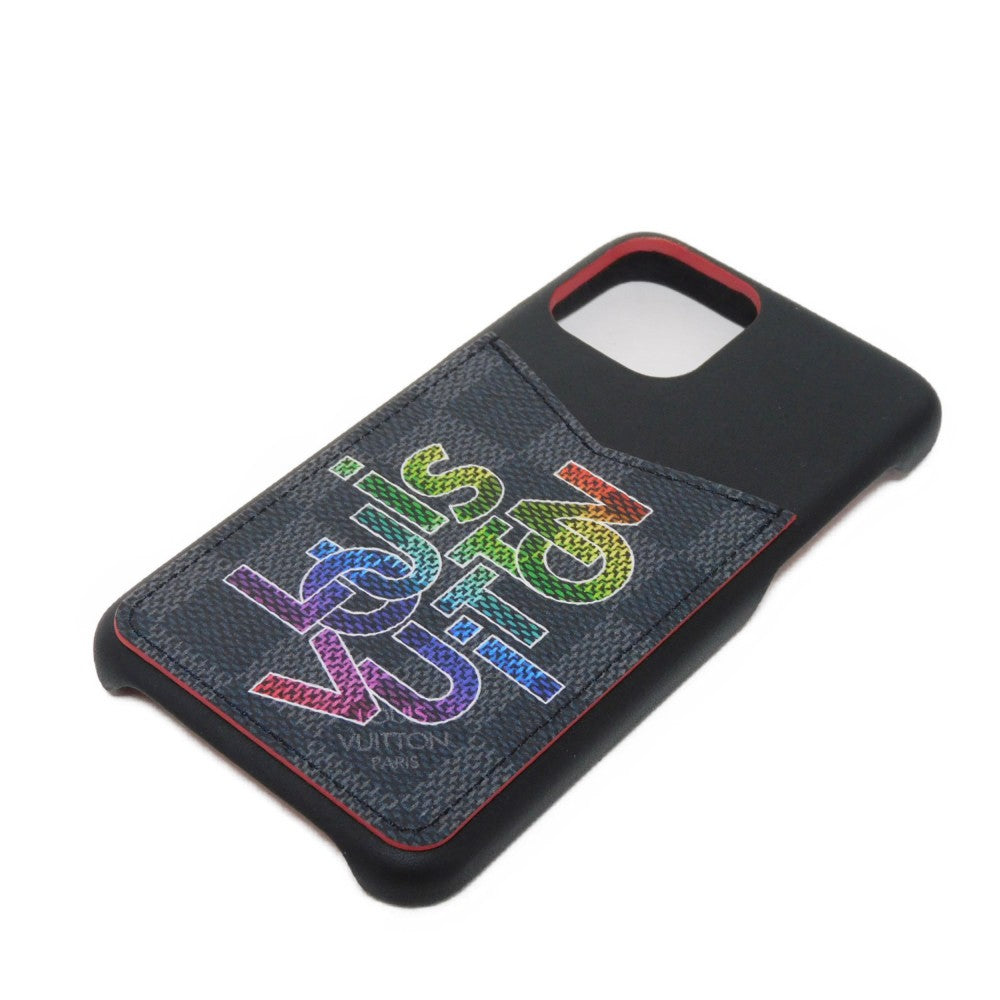 LOUIS VUITTON Mobile case M69429 Damier Graphite Canvas (Rainbow Logo Print) Noir Damier Graphite Rainbow iPhone Bumper 11 PRO