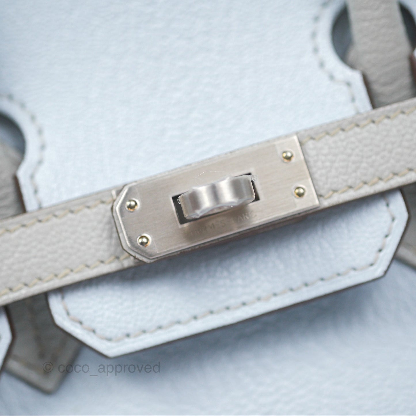 Hermès Birkin 25 Retourne HSS Blue Brume T0/ Gris Perle 80 Chevre Mysore Palladium Hardware