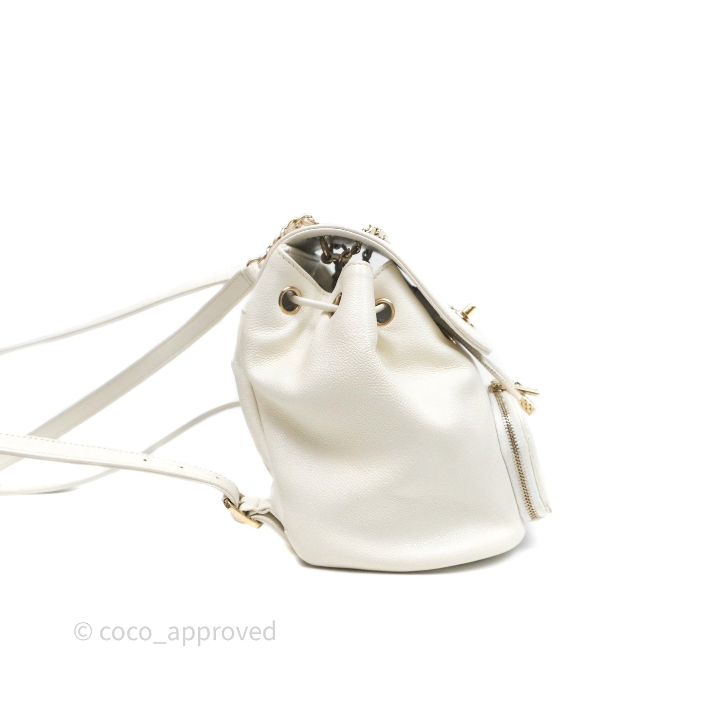 Chanel Quilted Business Affinity Backpack Ivory White Caviar Gold Hardware