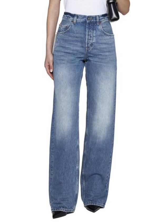 Luxury Saint Laurent Long Extreme Lake Medium Baggy Jeans Blue
