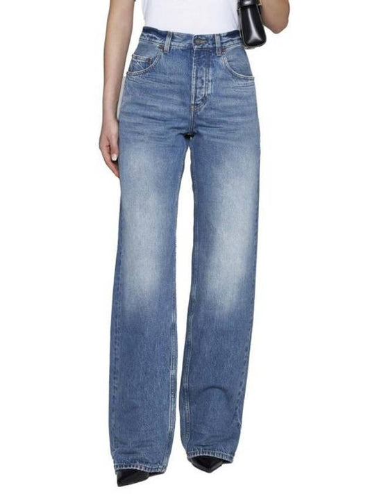 Luxury Saint Laurent Long Extreme Lake Medium Baggy Jeans Blue