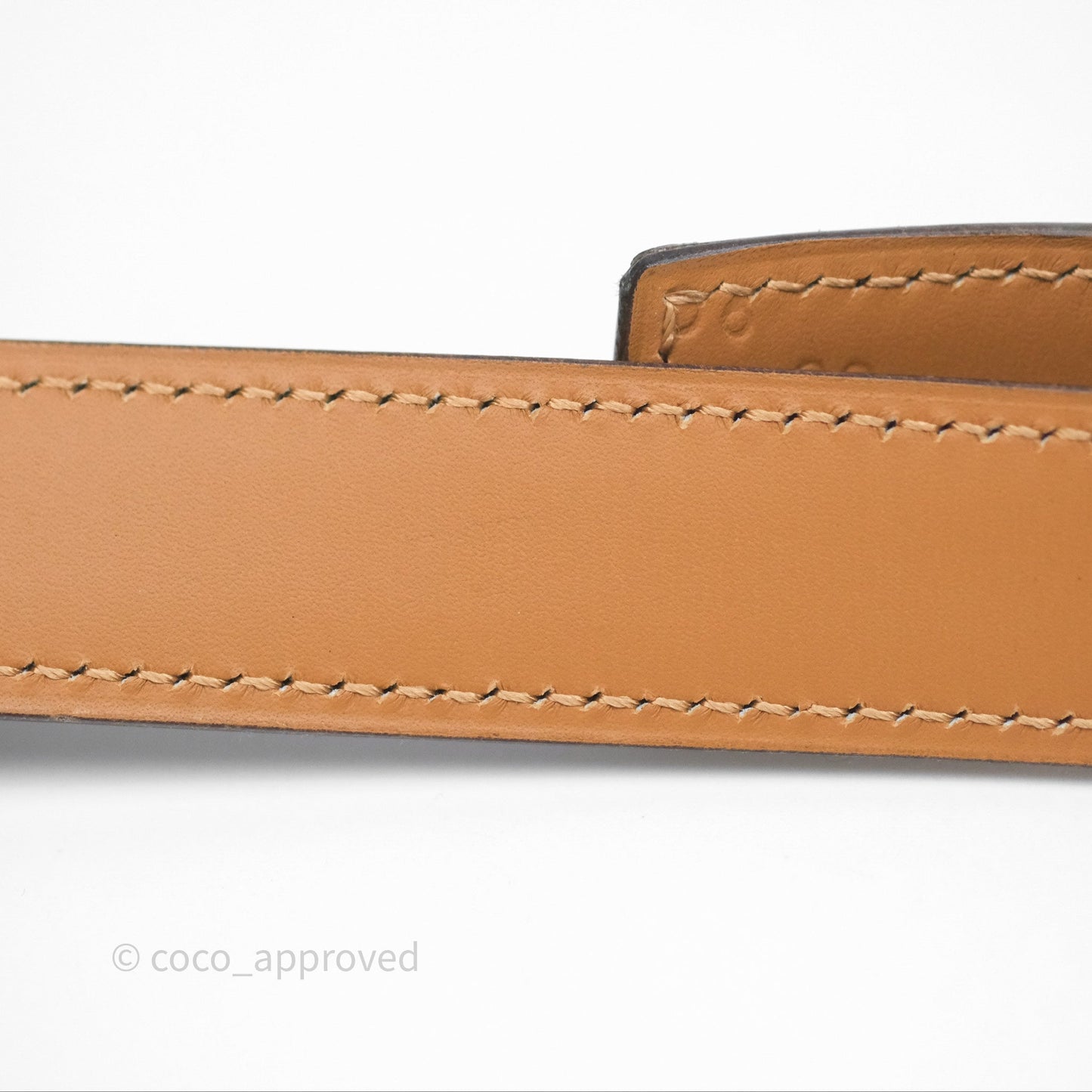 Hermès H Belt Buckle Ostrich Leather Brown Size 80