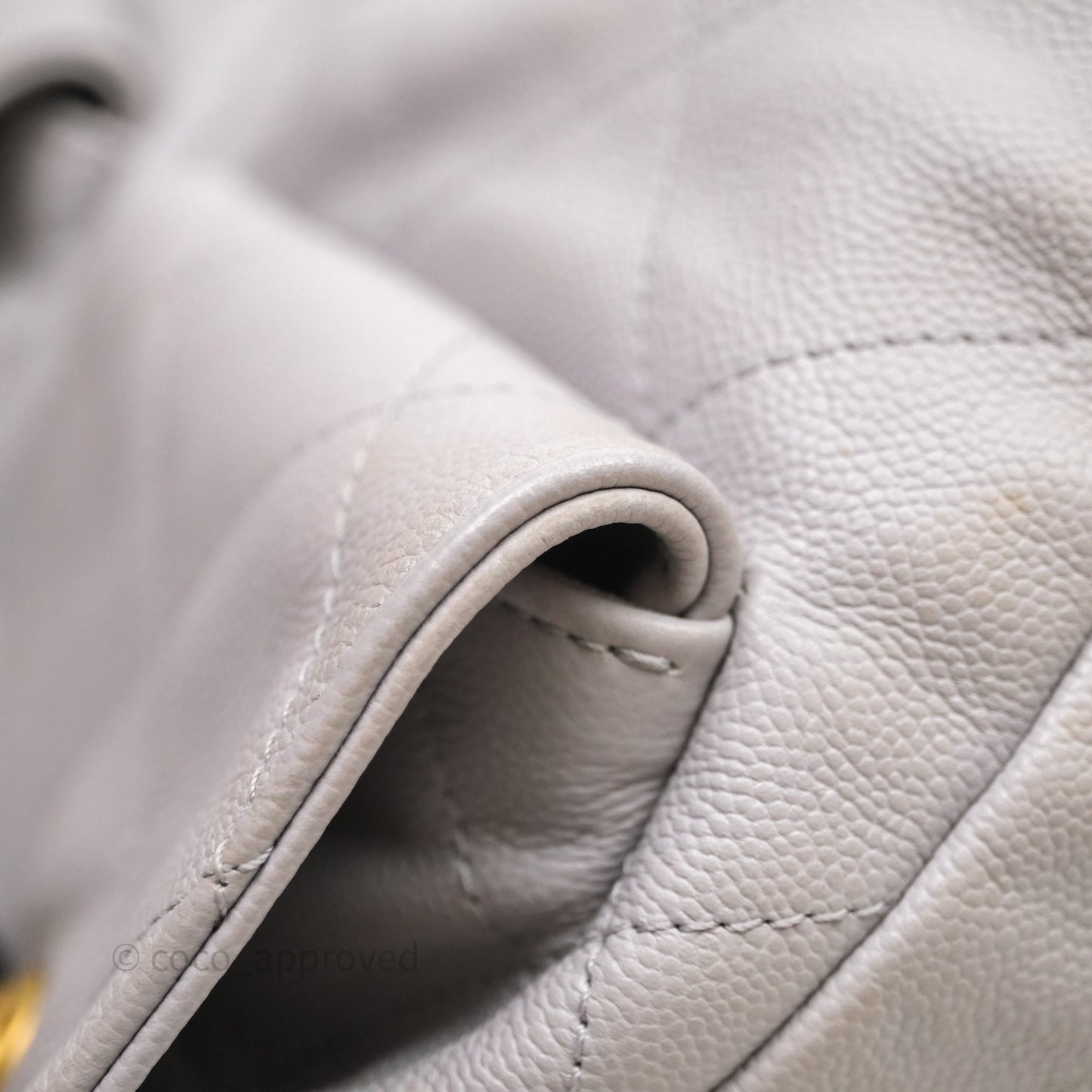 Chanel Double Pocket Hobo Bag Grey Caviar Aged Gold Hardware