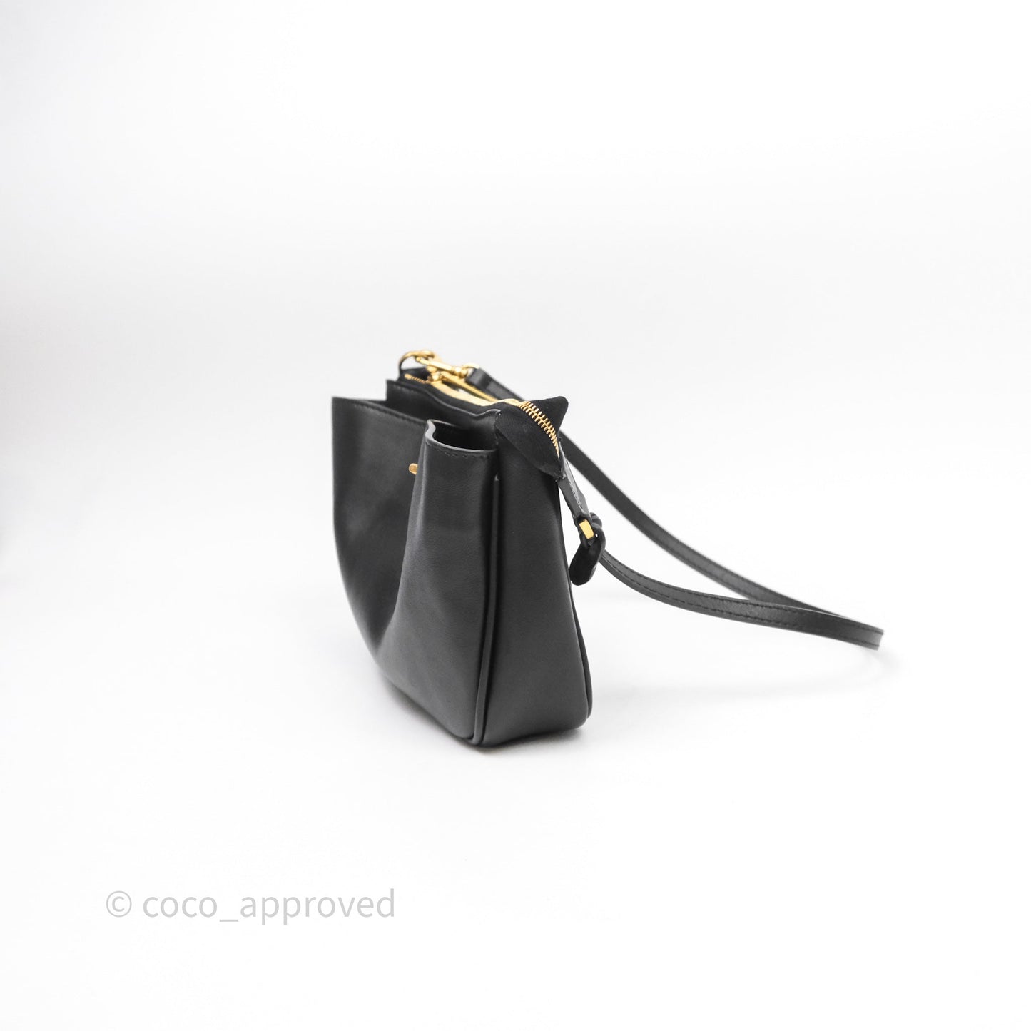 Balenciaga Rodeo Sling Pochette Leather Shoulder Bag Black Calfskin