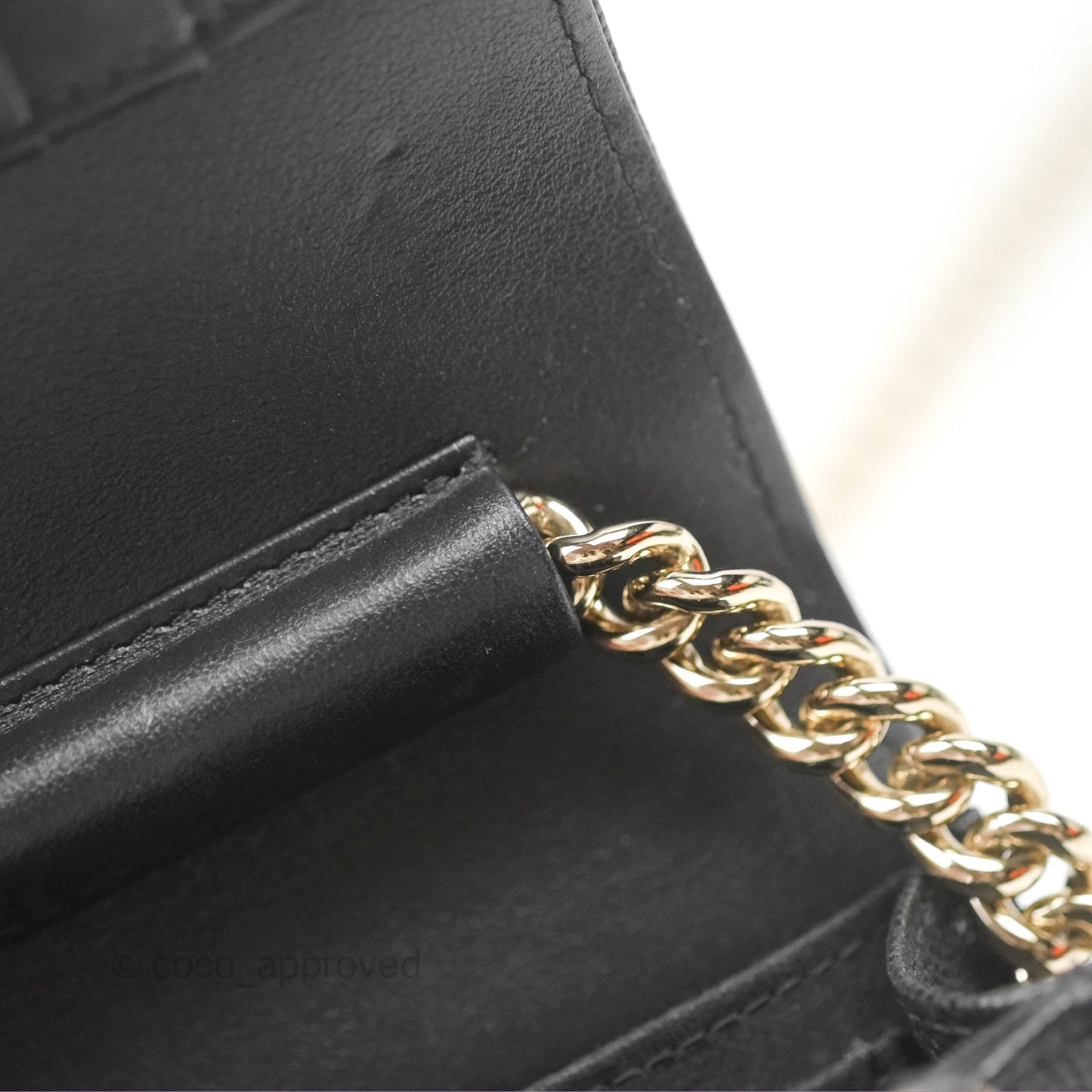 Chanel Mini Boy Quilted Wallet on Chain WOC Black Caviar Gold Hardware