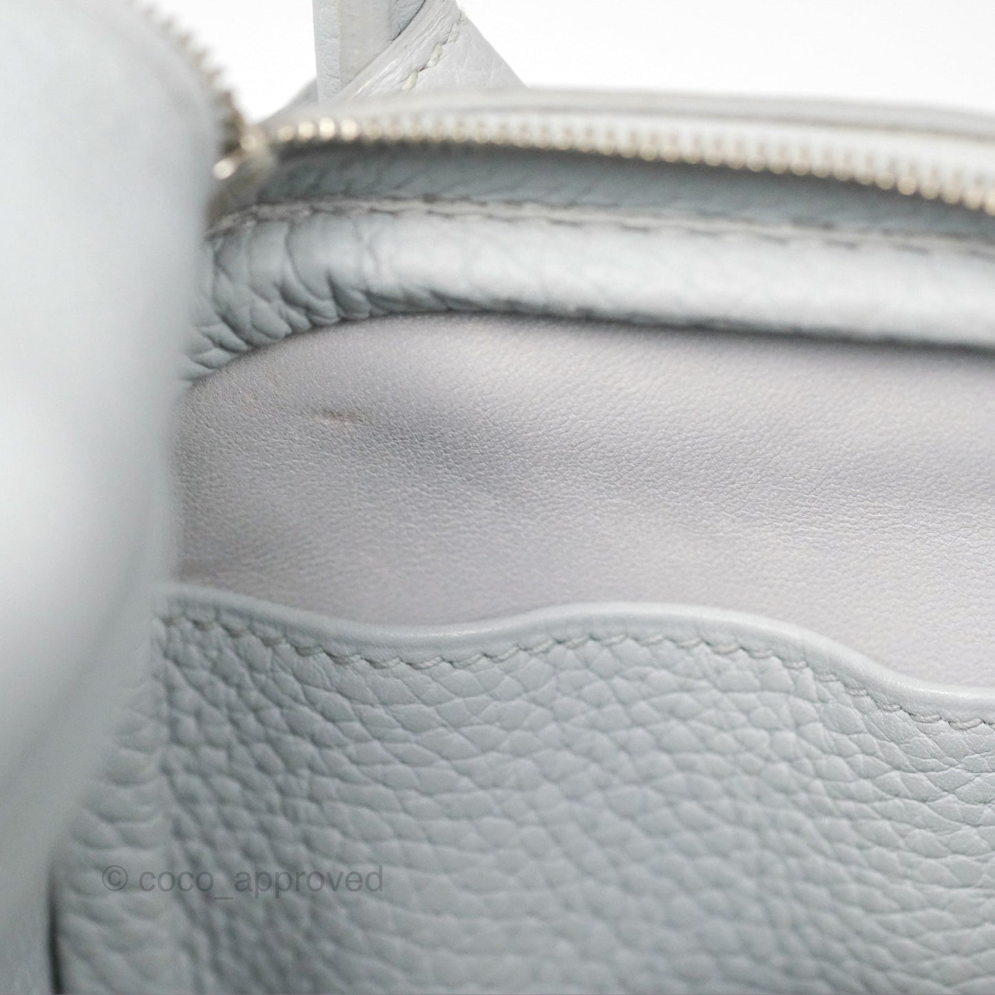 Hermès Lindy 26 Blue Glacier 8U Taurillon Clemence Palladium Hardware