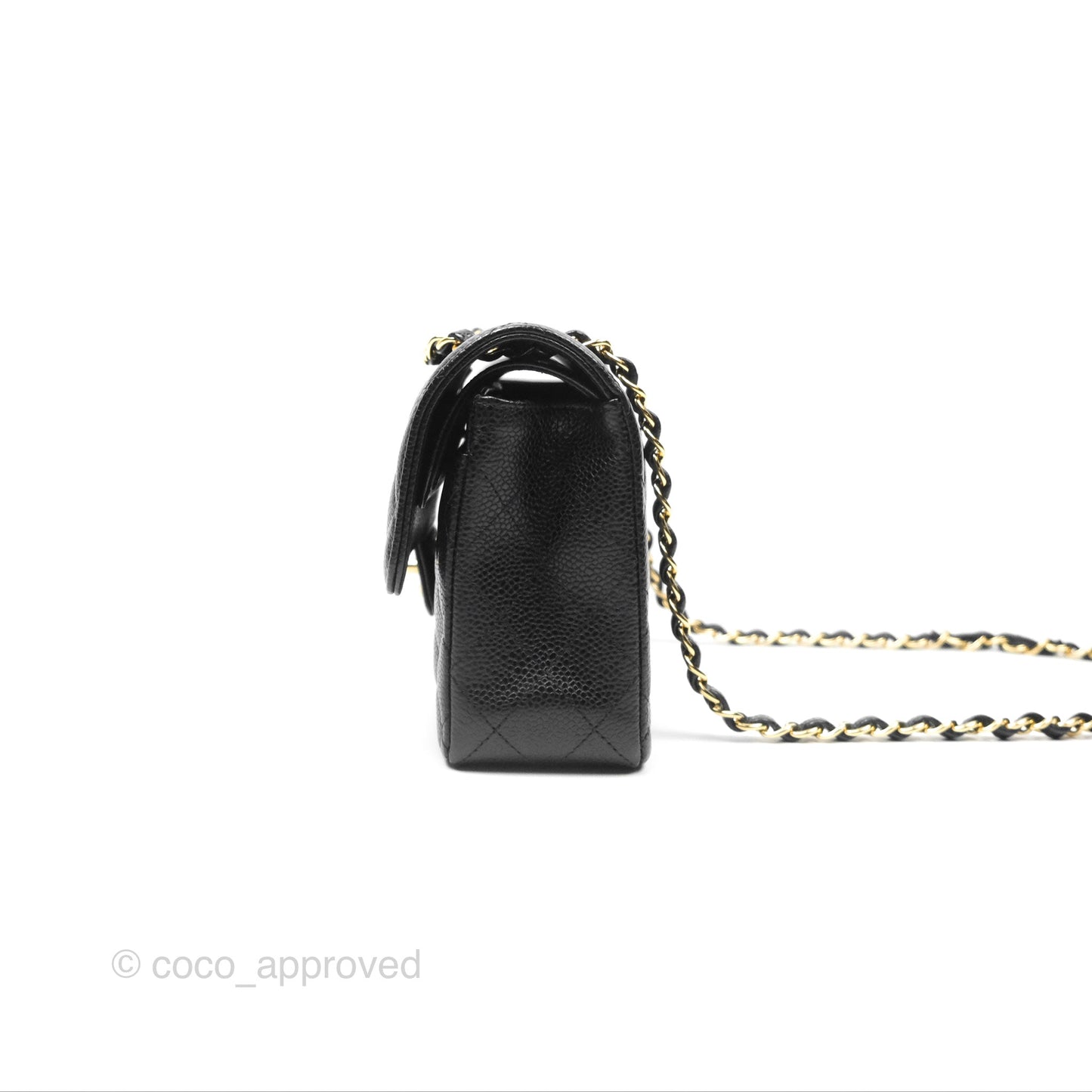 Chanel Small Classic Flap Quilted Black Caviar Gold Hardware