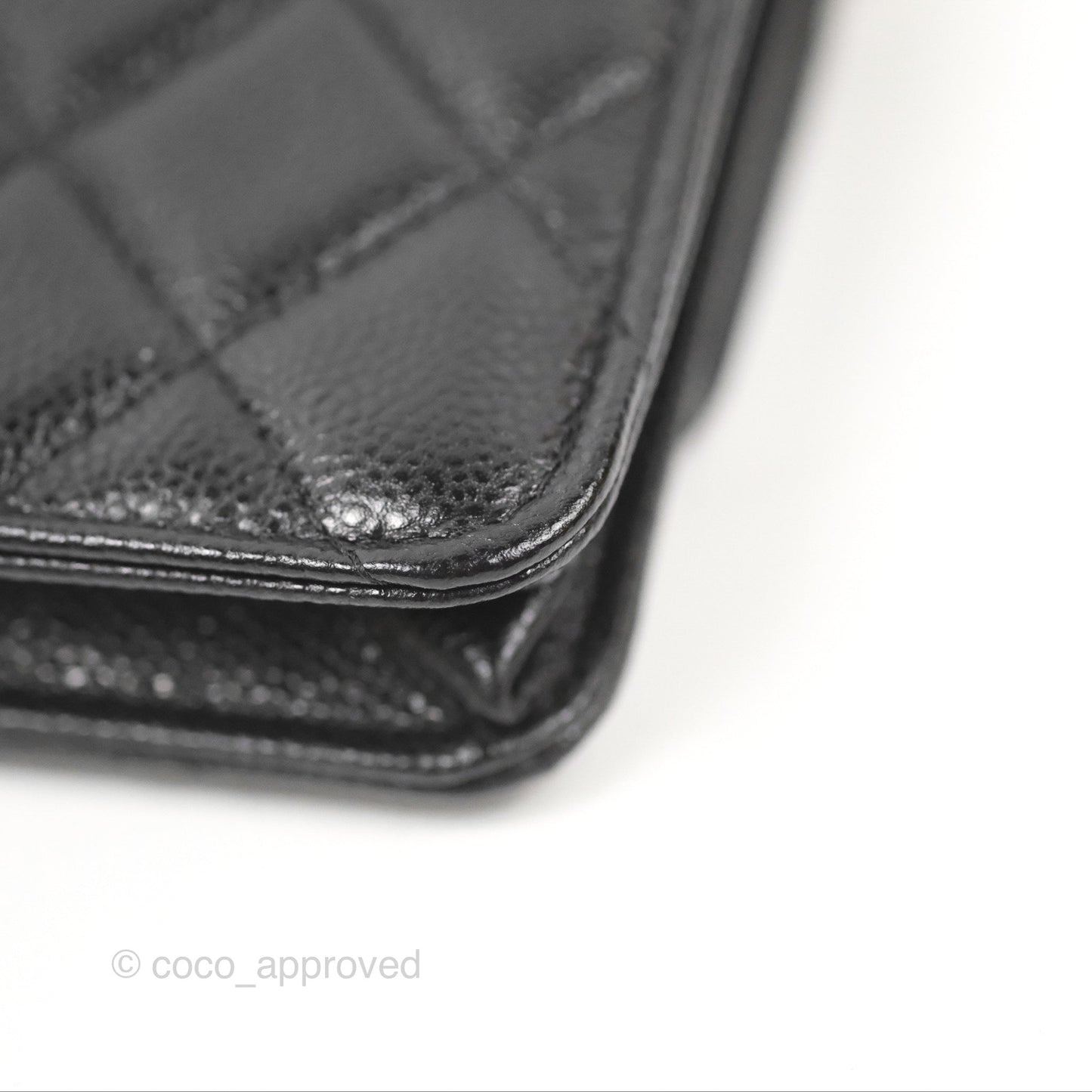 Chanel Miss Coco Clutch With Chain Quilted Black Caviar Gold Hardware