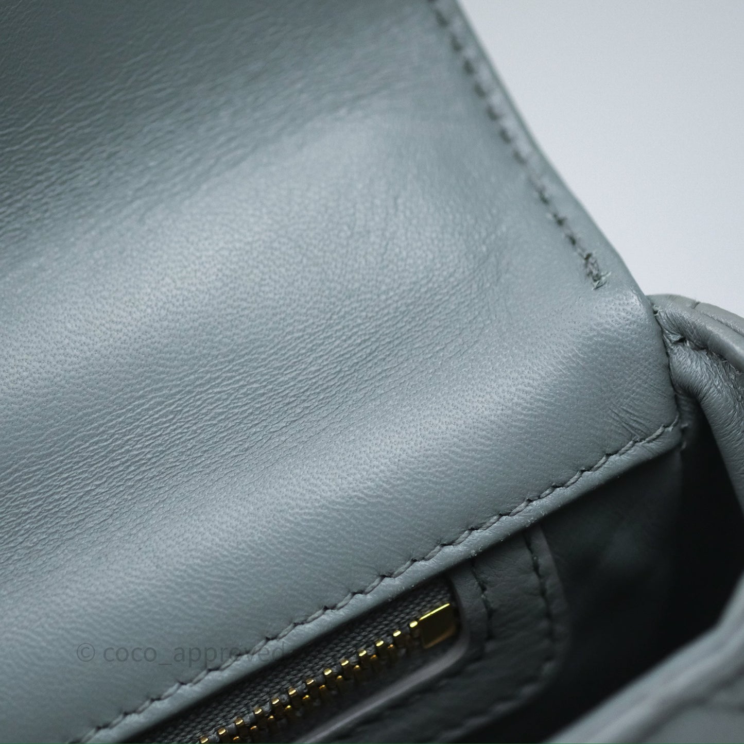 Dior Small Caro Bag Grey Supple Cannage Calfskin