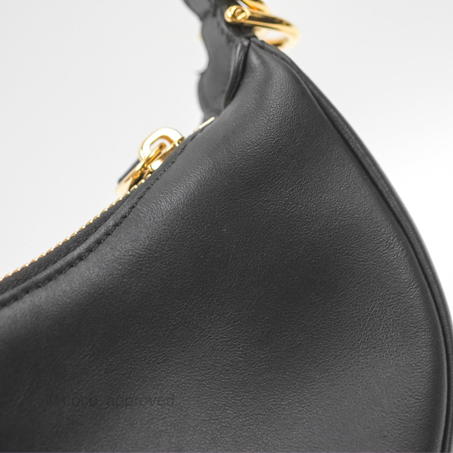 Fendi Nano Fendigraphy Hobo Bag Black Gold Hardware