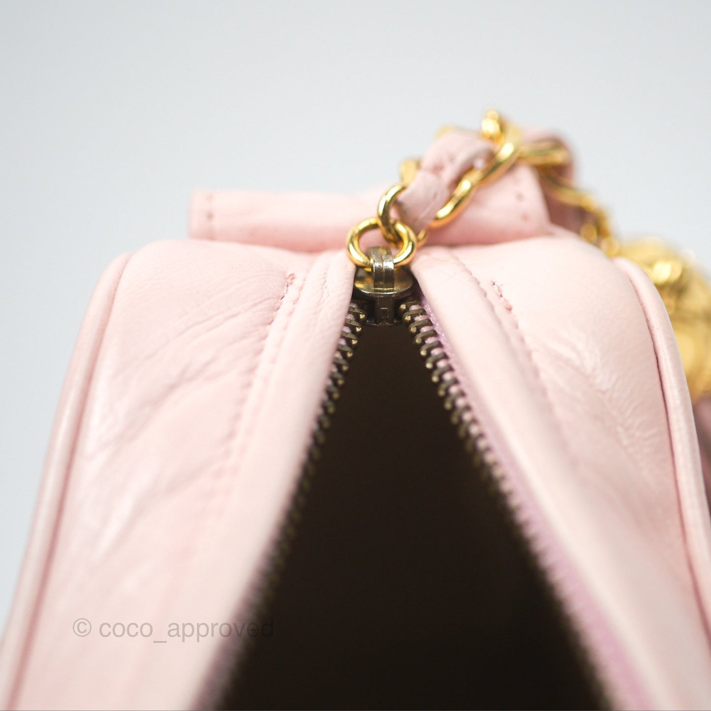 Chanel Vintage Camera Bag Pink Lambskin Gold Hardware