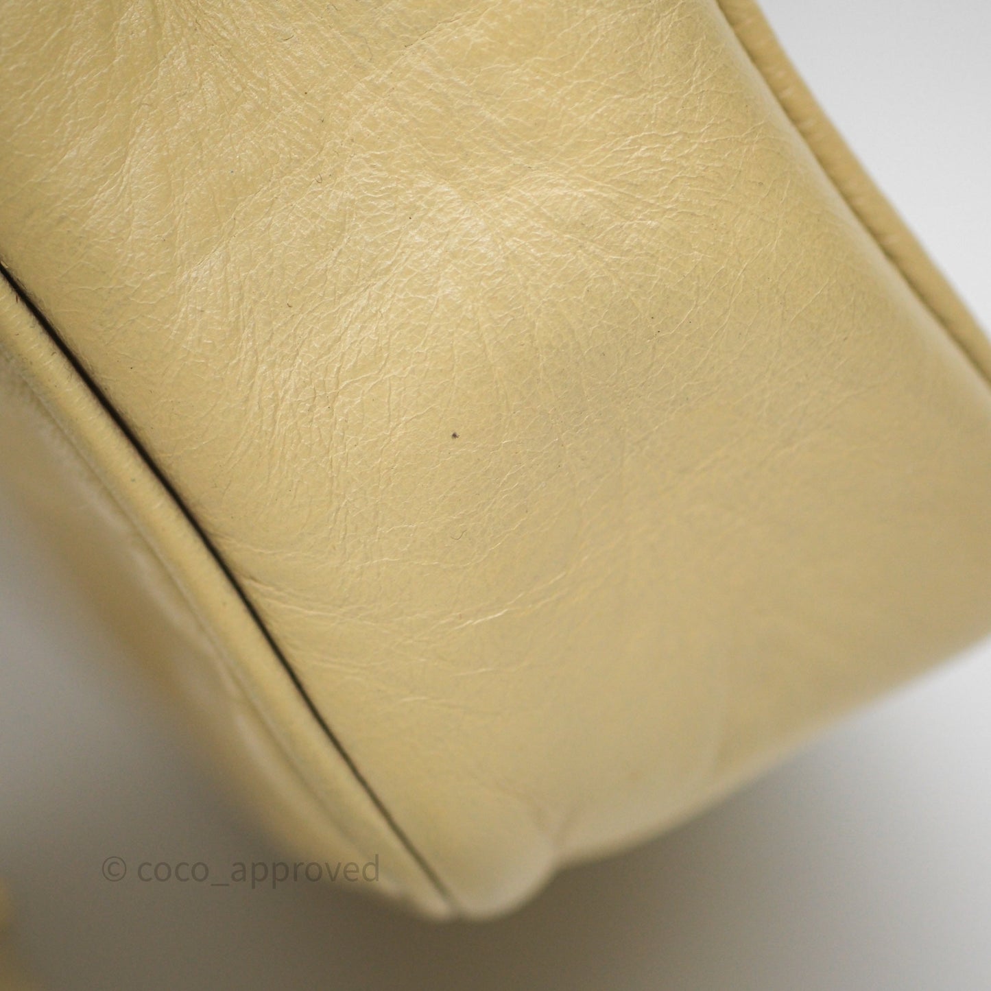 Chanel Vintage CC Flap Bag Beige Lambskin Gold Hardware