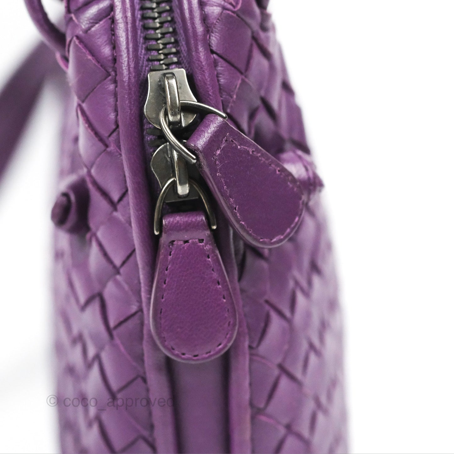 Bottega Veneta Crossbody Bag Intrecciato Leather Purple