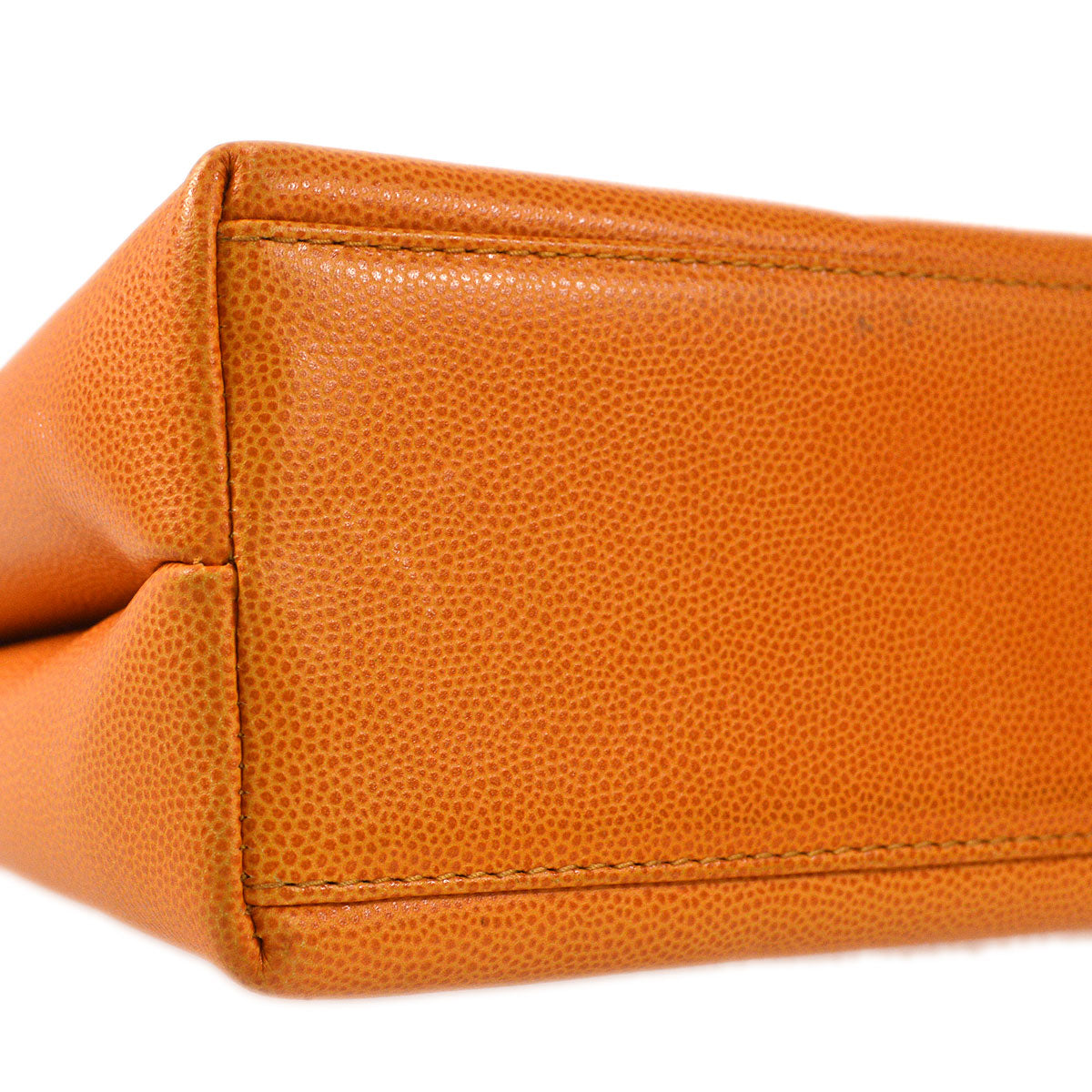 Luxury Chanel 1997-1999 Orange Caviar Medium Shopping Handbag