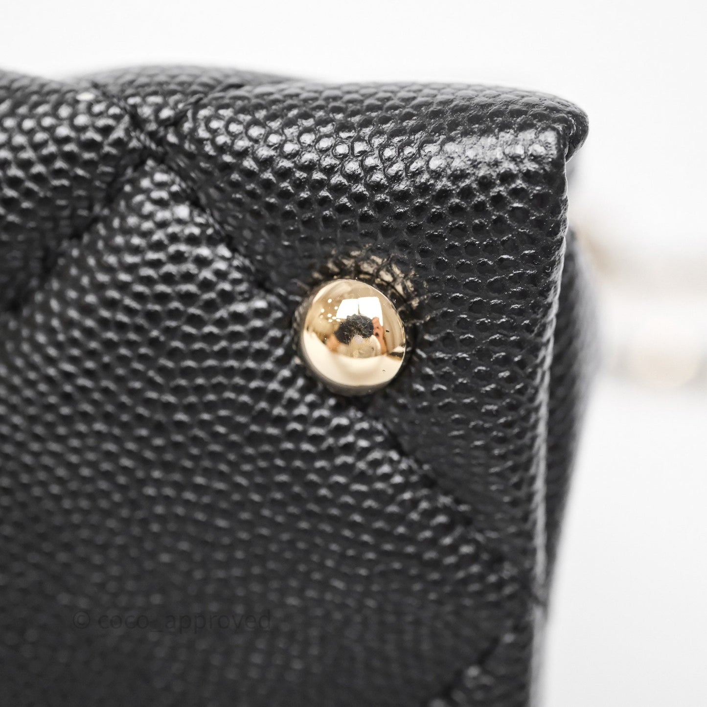 Chanel Quilted Small Top Handle Flap Bag Black Caviar Gold Hardware