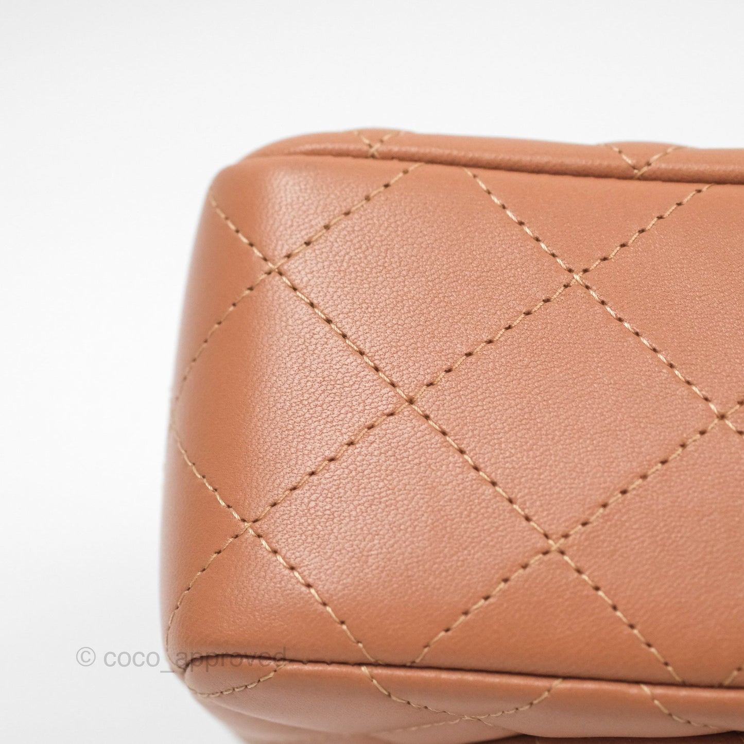 Chanel Quilted Mini Rectangular Flap Caramel Lambskin Gold Hardware