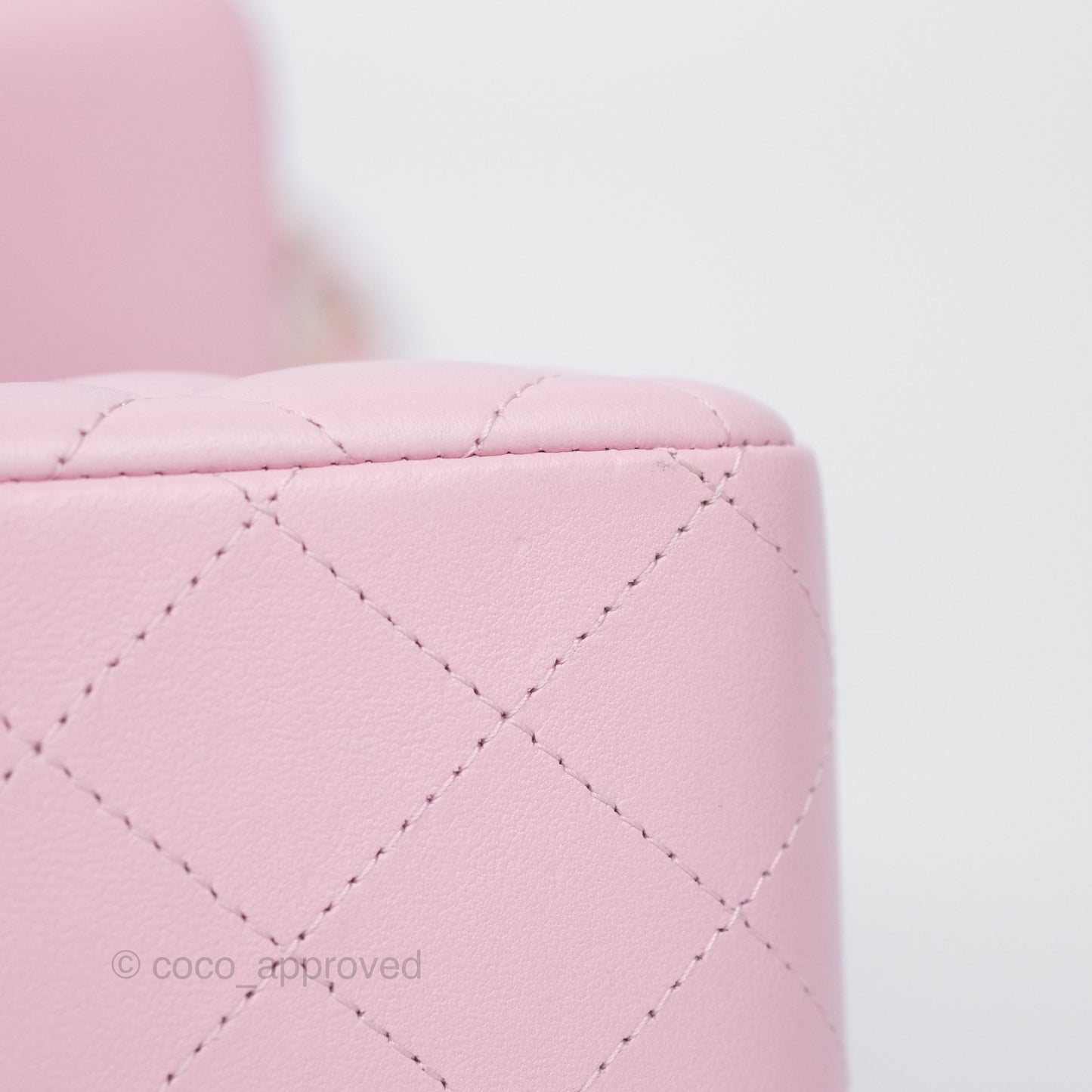 Chanel Mini Square Flap Quilted Pink Lambskin Gold Hardware