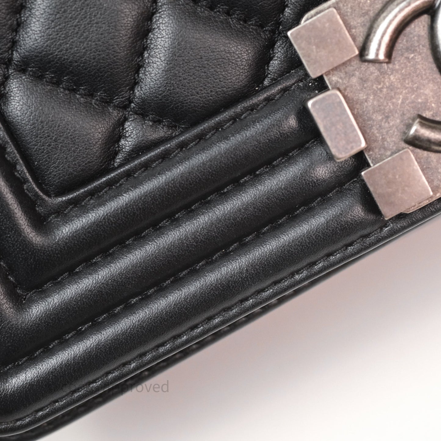 Chanel Small Boy Black Lambskin Ruthenium Hardware