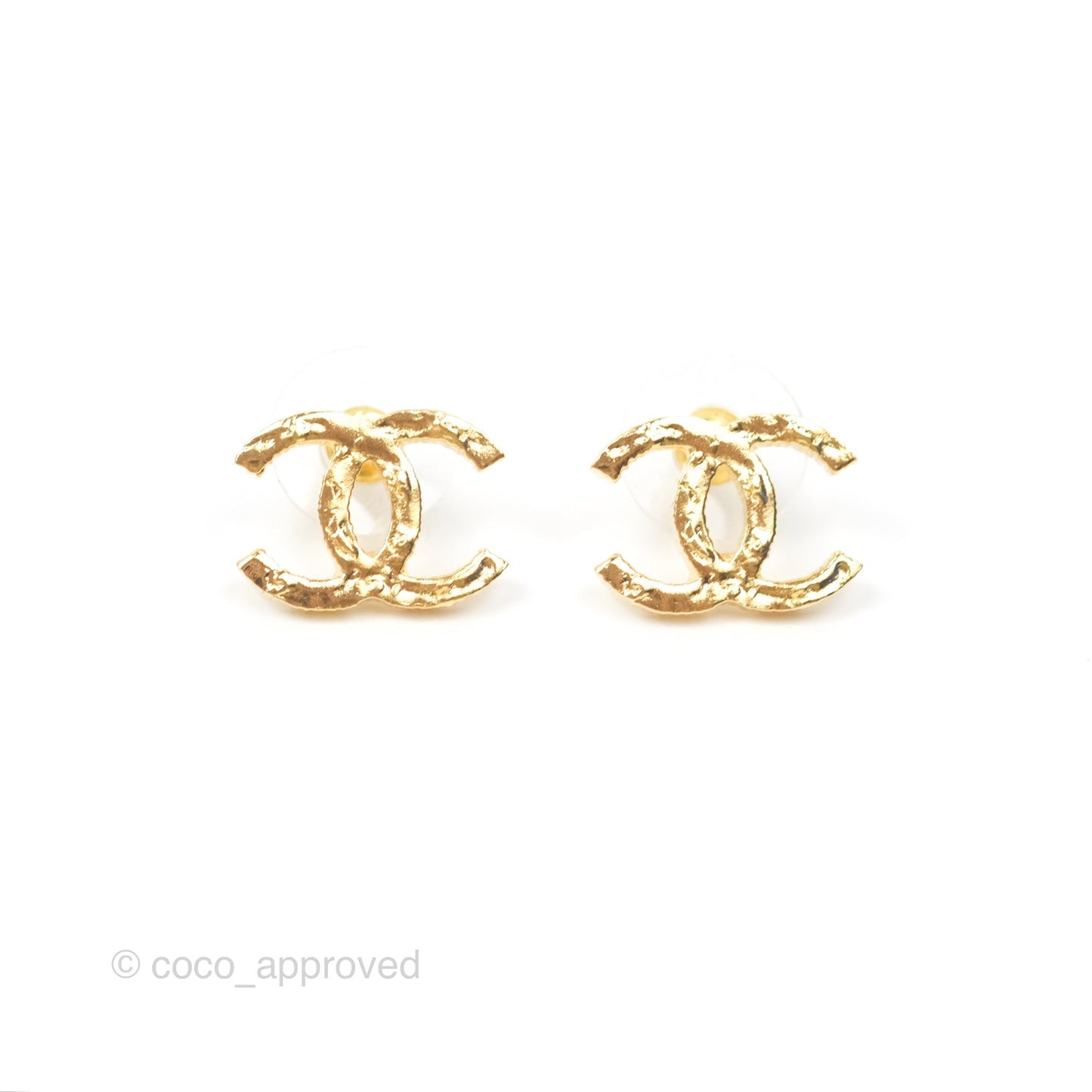 Chanel CC Earrings Gold Tone 24C