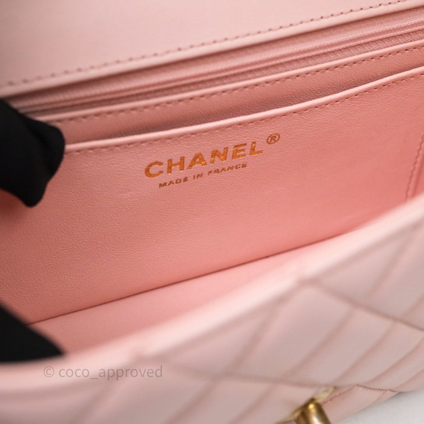 Chanel Top Handle Mini Rectangular Flap Bag Pink Lambskin Aged Gold Hardware