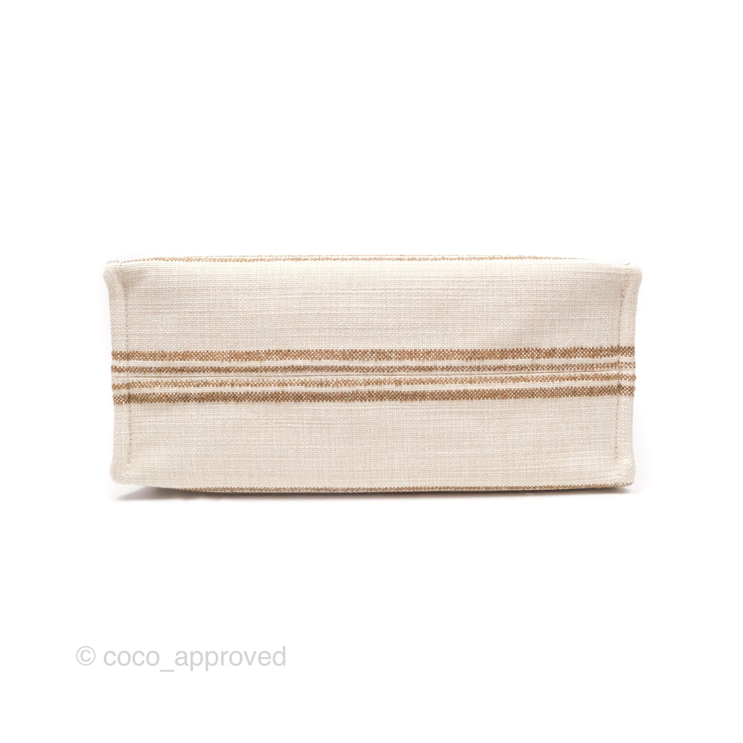 Celine Large Cabas Thais In Striped Textile Tobacco/Tan