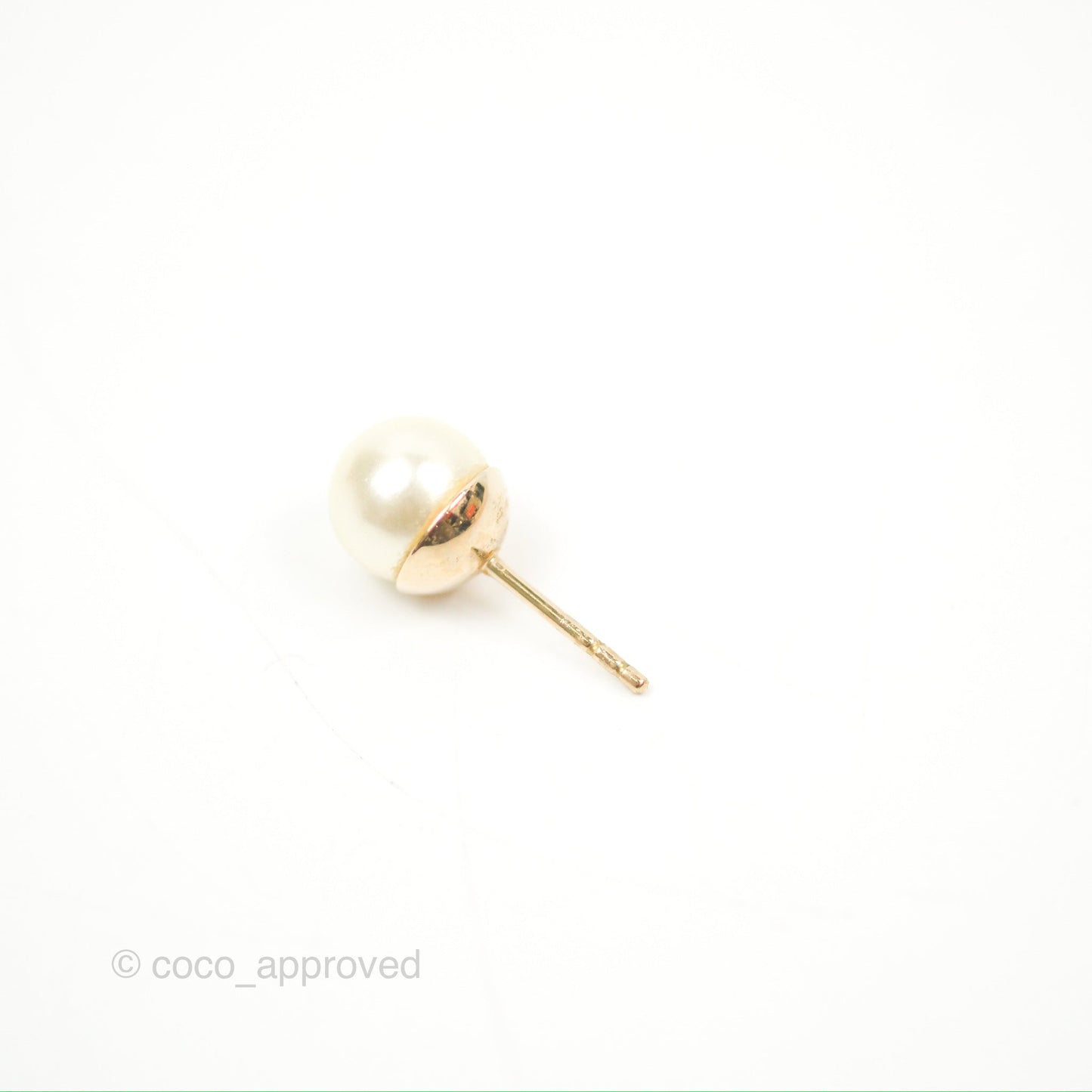 Christian Dior Tribales Pearl Earrings Gold Tone