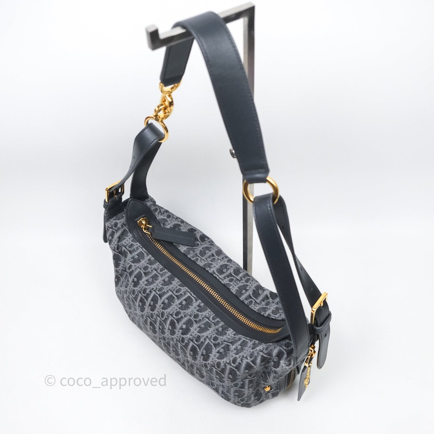 Dior Small D-Journey Bag Gray Denim Dior Oblique Jacquard