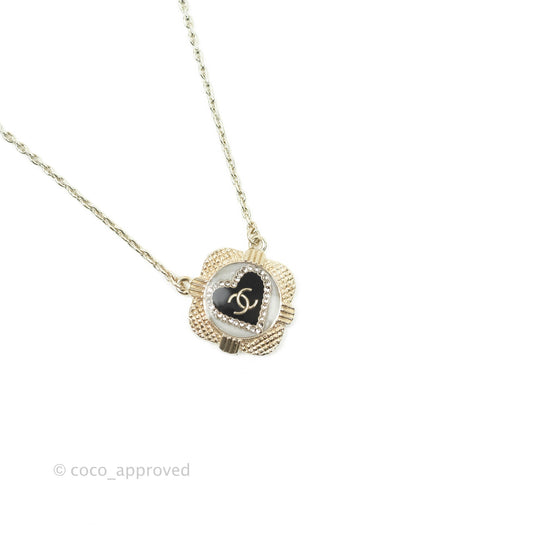 Chanel CC Heart Rhinestone Necklace 21A