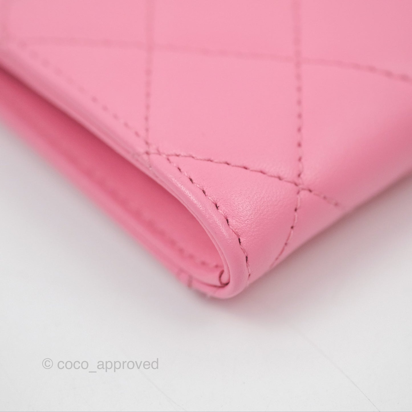 Chanel Quilted Zip Card Holder Pink Lambskin Gold Hardware 23S