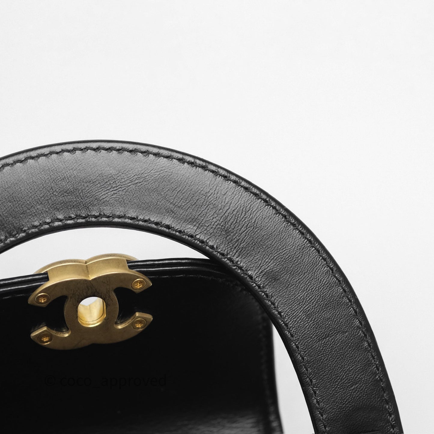 Chanel Kelly Bag Quilted Black Shiny Crumpled Calfskin Aged Gold Hardware