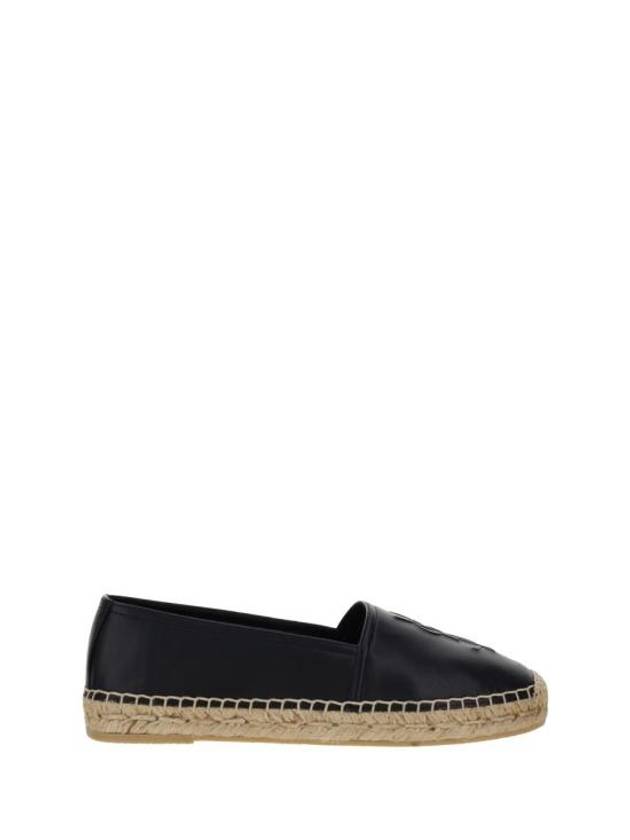 Luxury Saint Laurent Leather Espadrilles Black
