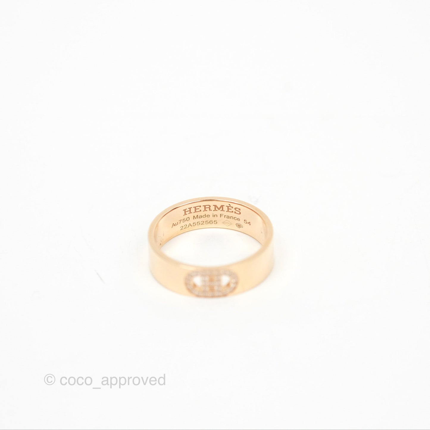 Hermès H d'ancre Ring PM Rose Gold Diamond