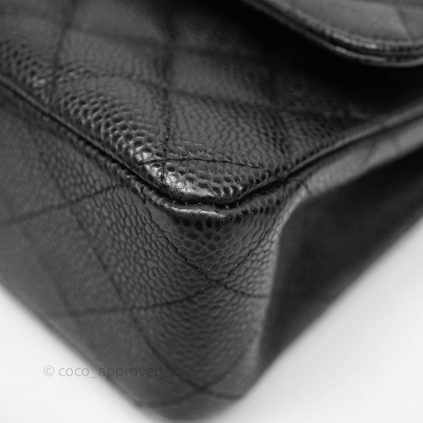 Chanel Classic M/L Medium Flap Quilted Black Caviar Gold Hardware