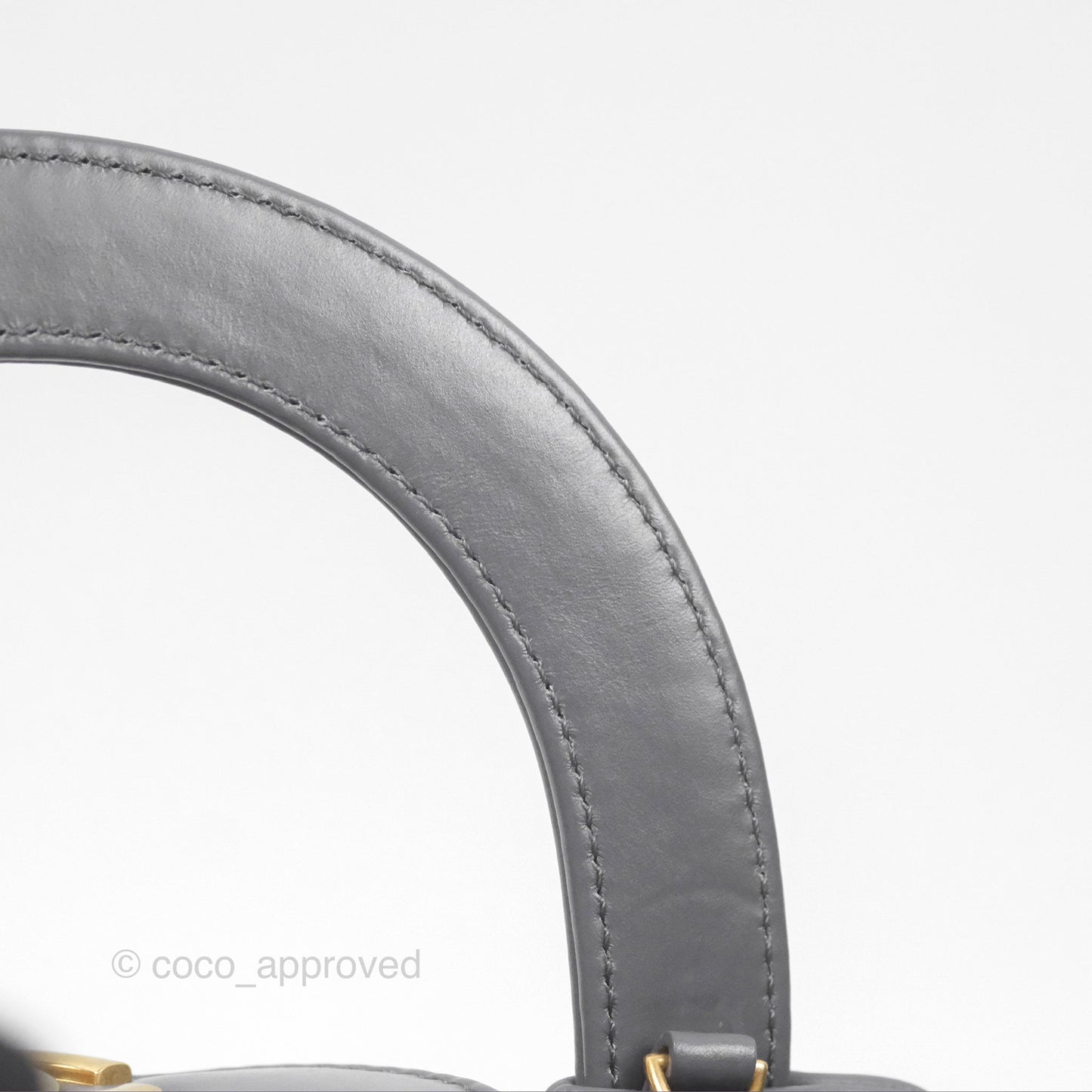 Chanel Kelly Bag Quilted Grey Shiny Calfskin Aged Gold Hardware