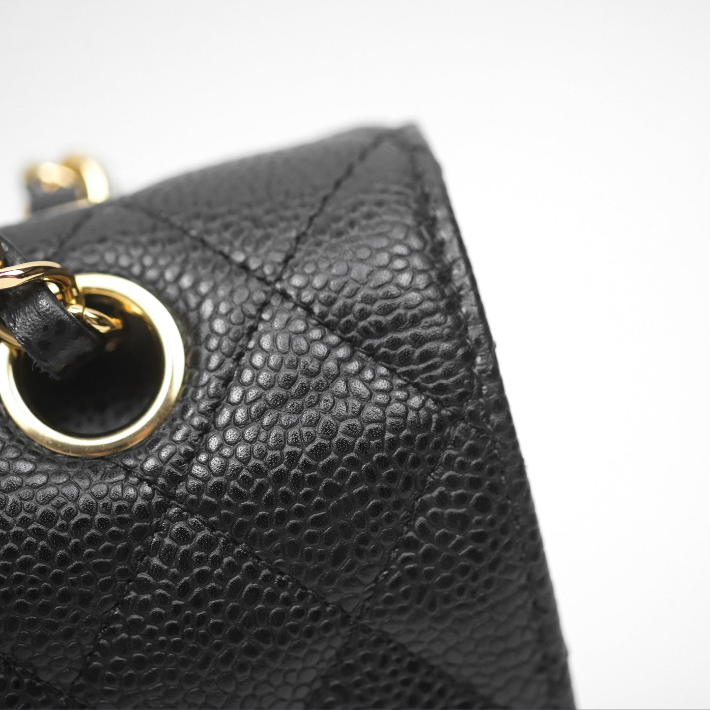 Chanel Classic M/L Medium Flap Quilted Black Caviar Gold Hardware