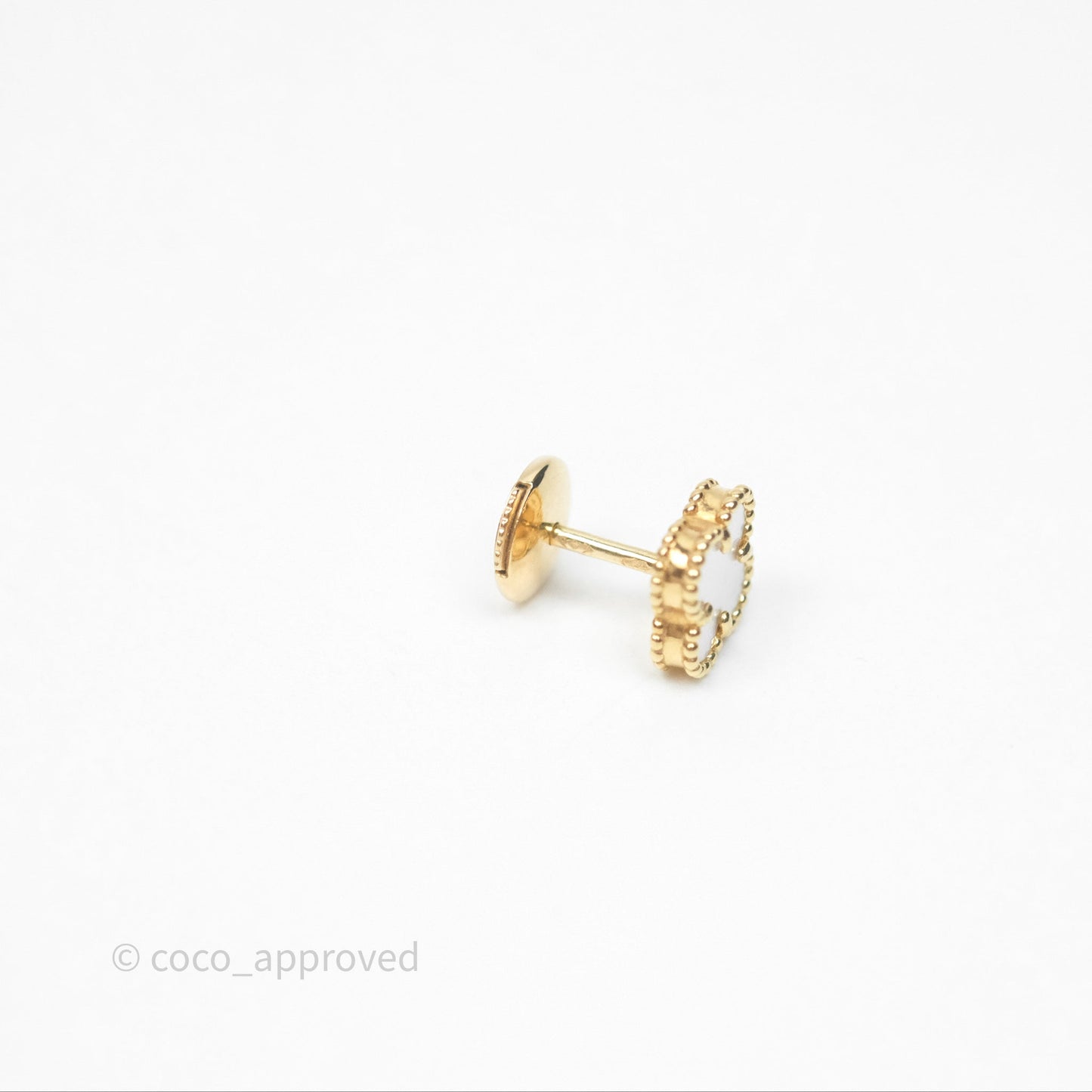 Van Cleef & Arpels Sweet Alhambra Earrings White Mother-of-pearl Yellow Gold