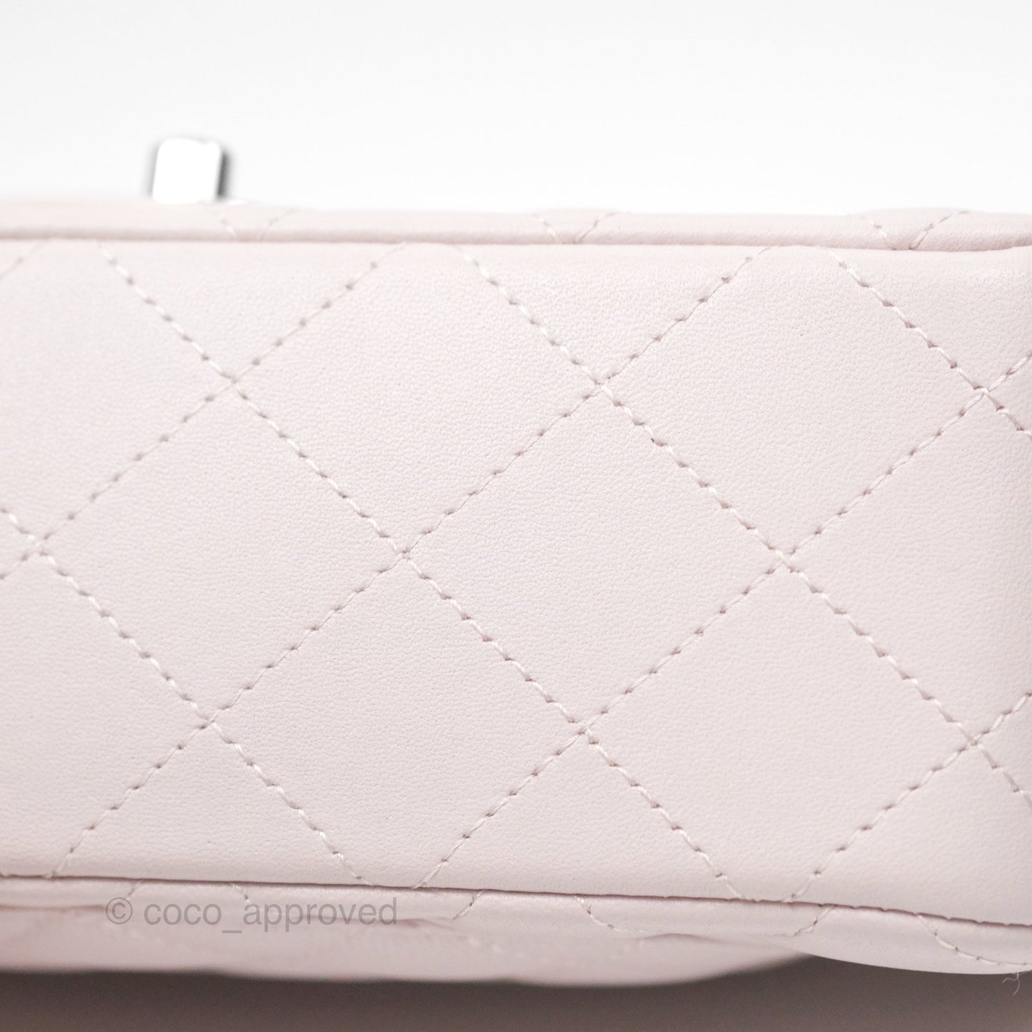 Chanel Quilted Mini Rectangular Pale Lilac Lambskin Silver Hardware
