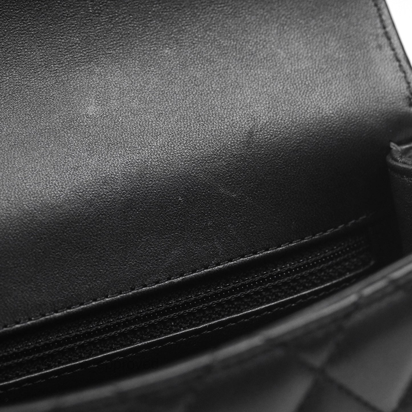 Chanel Flap Bag with Logo Enamel Chain Black Lambskin 22B