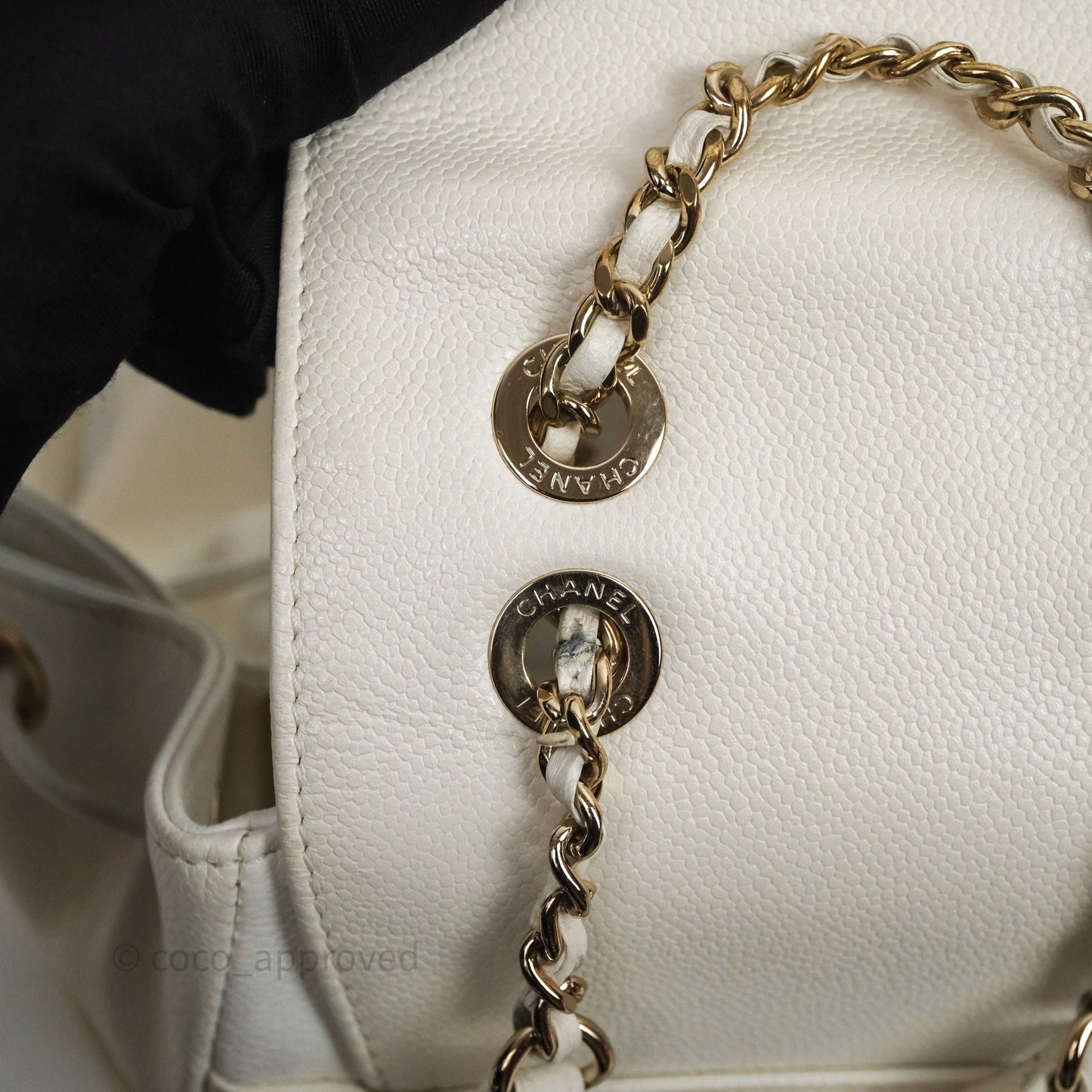 Chanel Quilted Business Affinity Backpack Ivory White Caviar Gold Hardware