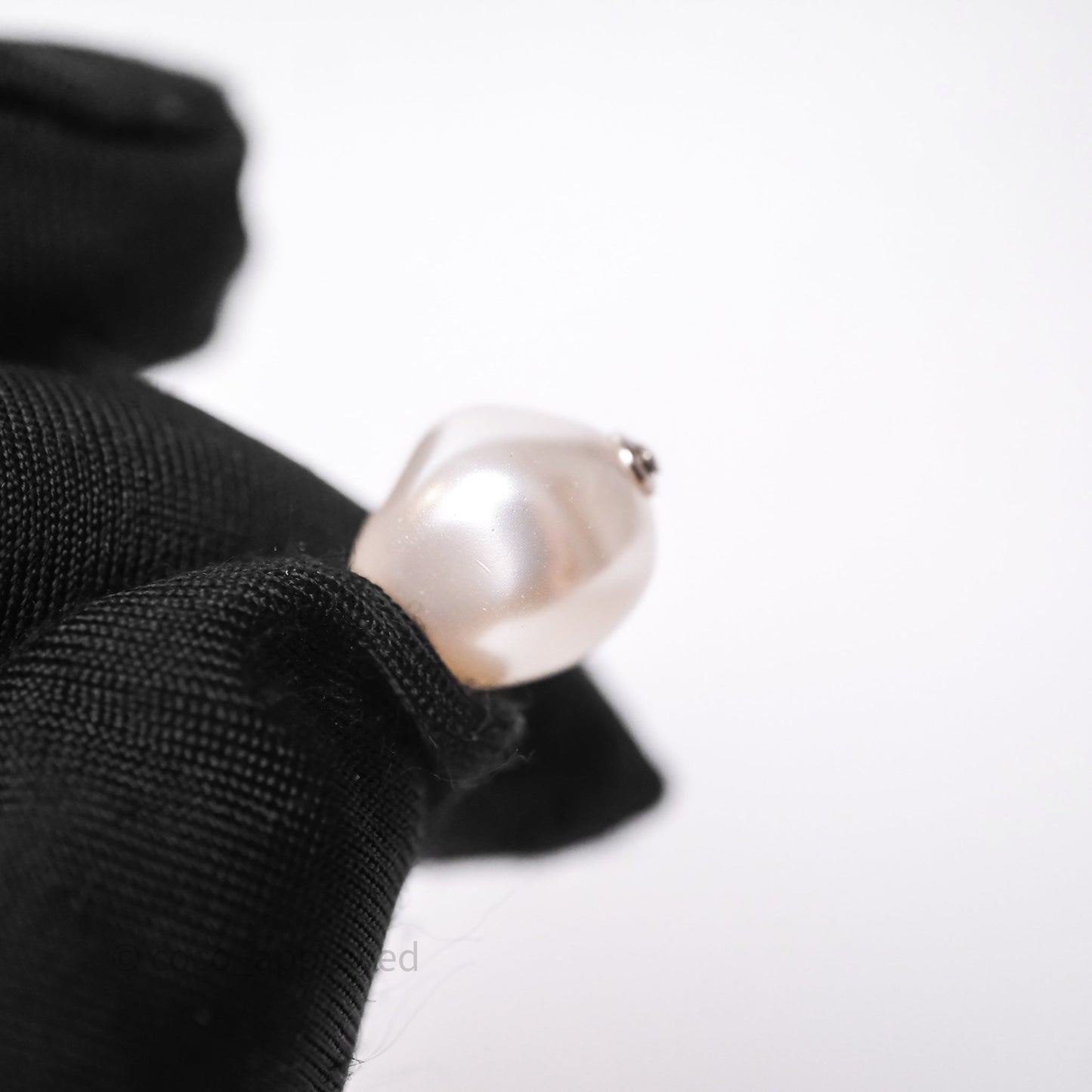 Chanel Drop CC Pearls Earrings Silver Tone 26S