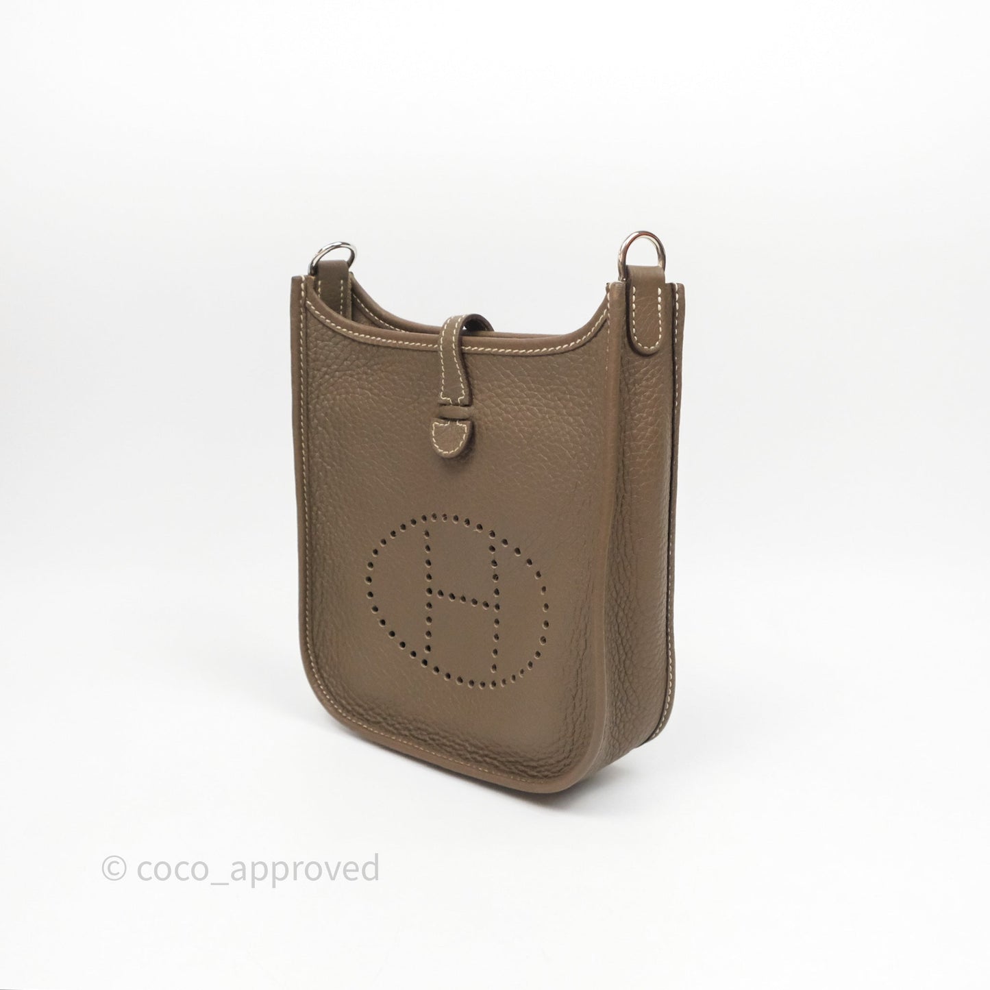 Hermès Mini Evelyne 16 Etoupe Clemence Palladium Hardware