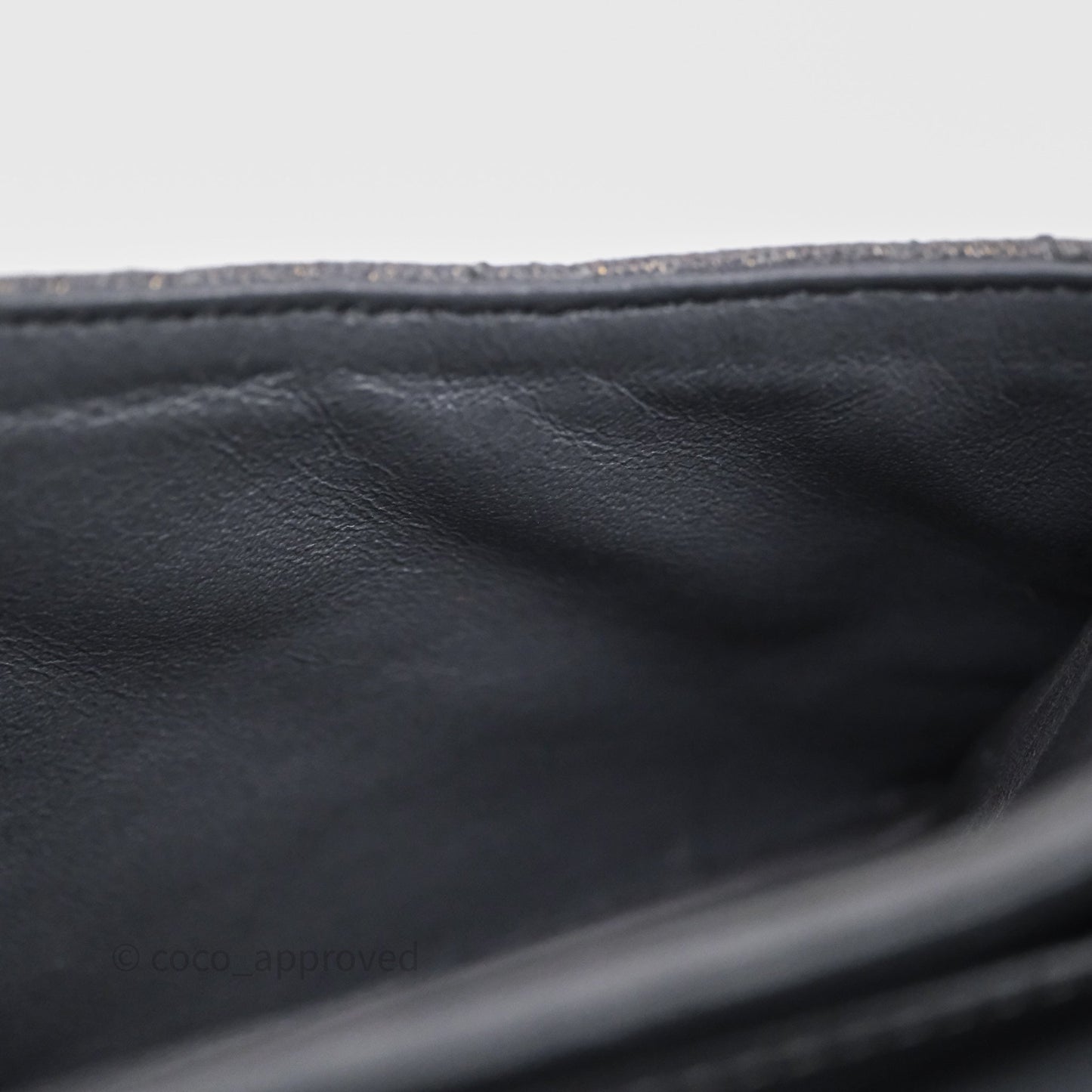 Chanel Classic M/L Medium Flap Quilted Iridescent Metallic Grey Canvas Silver Hardware
