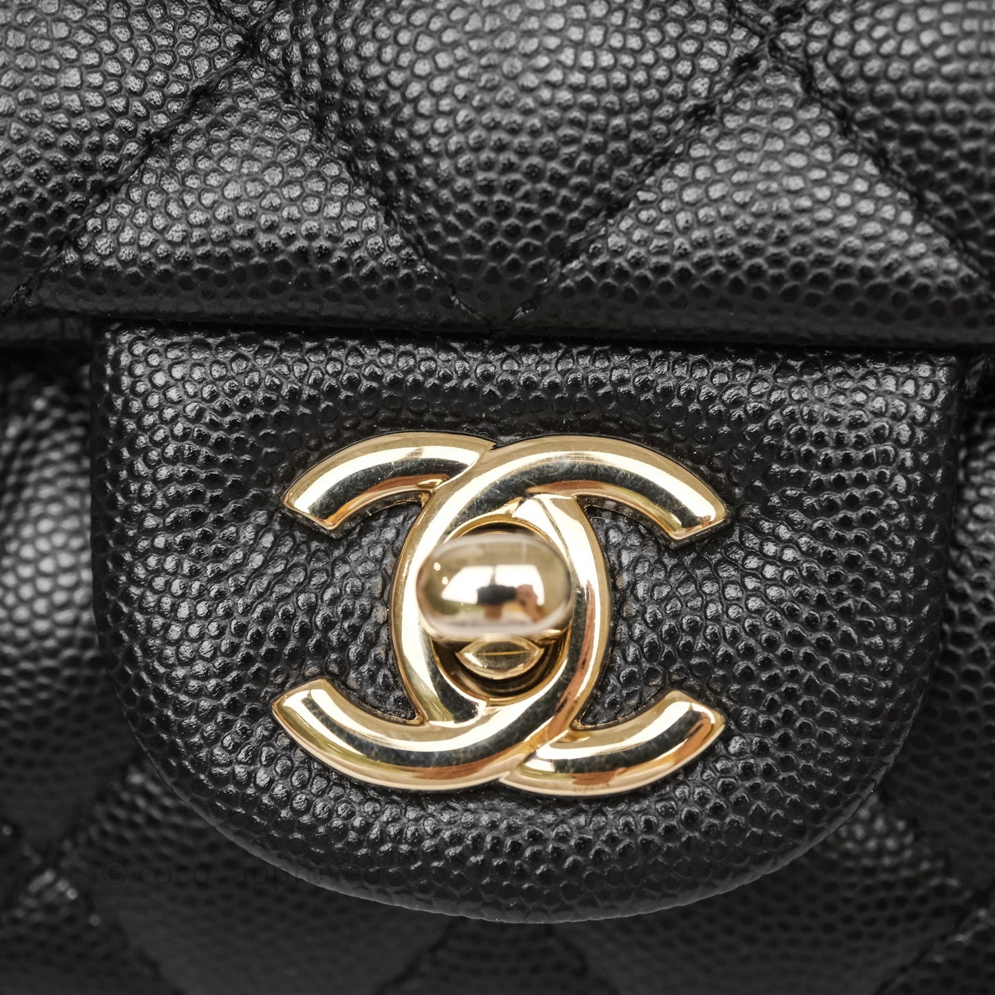 Chanel Mini Square Black Caviar Gold Hardware