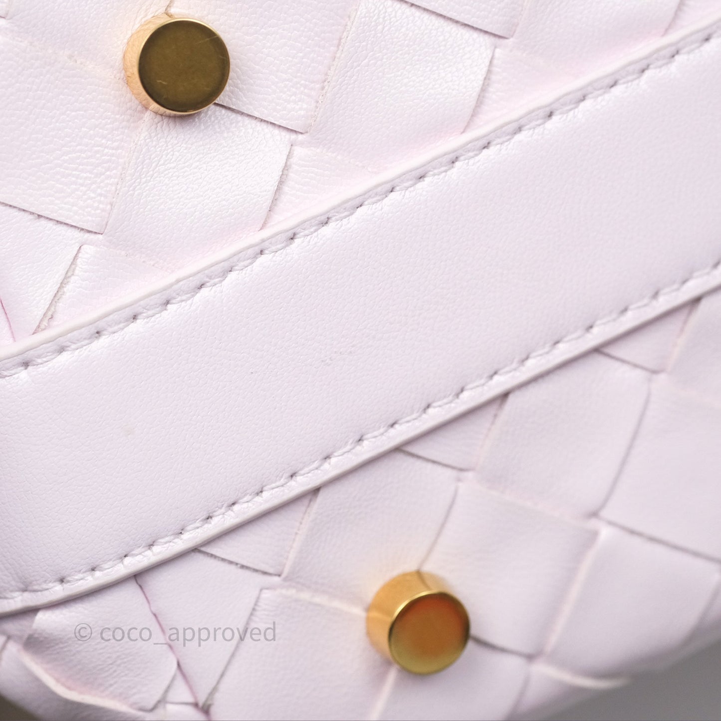 Bottega Veneta Wallace Pink Intrecciato Gold Hardware