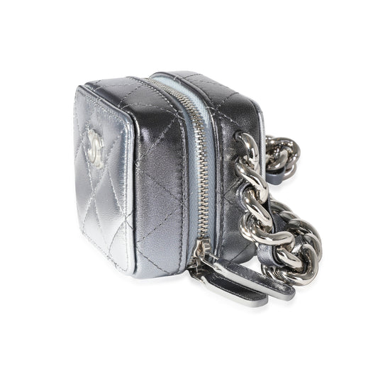CHANEL Metallic Lambskin Quilted Coco Punk Clutch With Chain