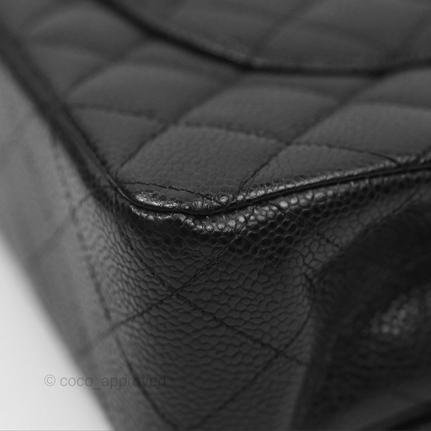 Chanel Classic M/L Medium Flap Quilted Black Caviar Silver Hardware