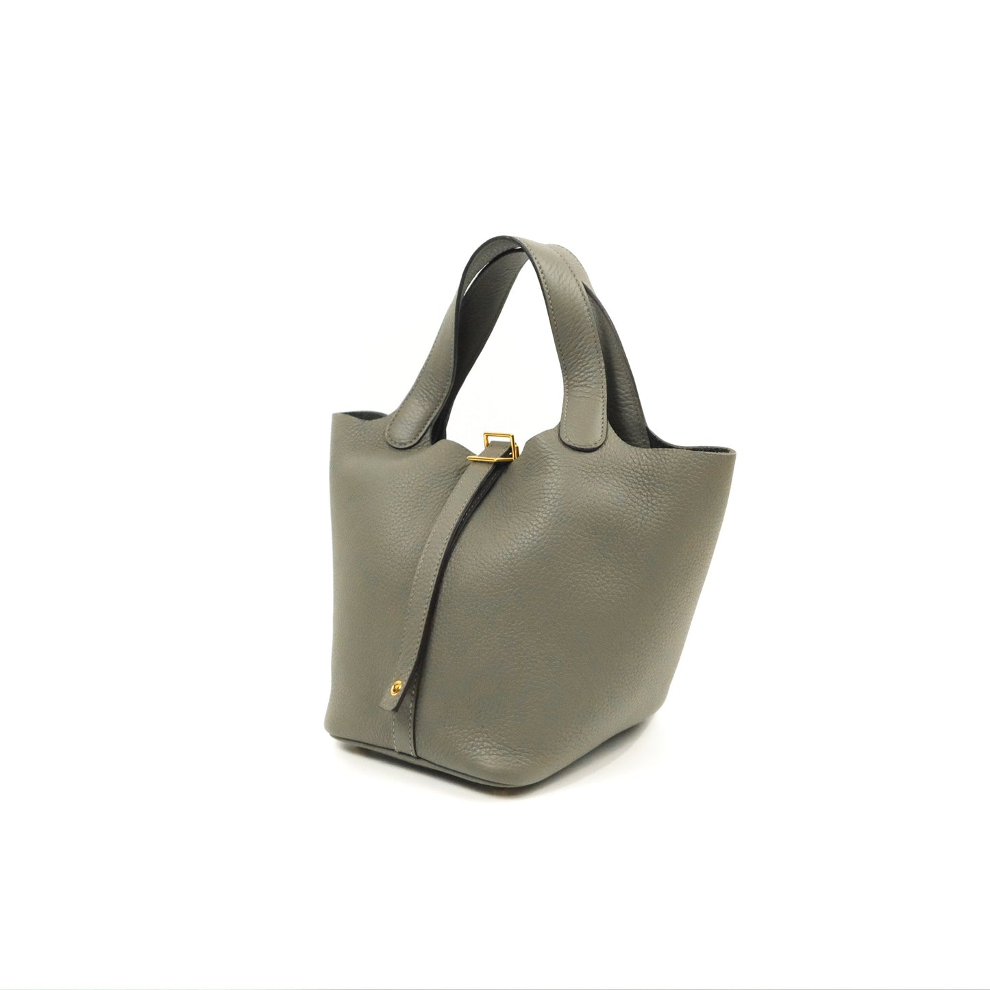Hermès Picotin Lock 18 Gris Meyer 0L Taurillon Clemence Gold Hardware