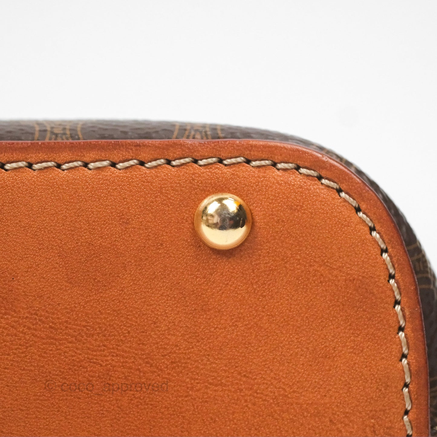 Celine Vintage Macadam Top Handle Bag Tan Brown