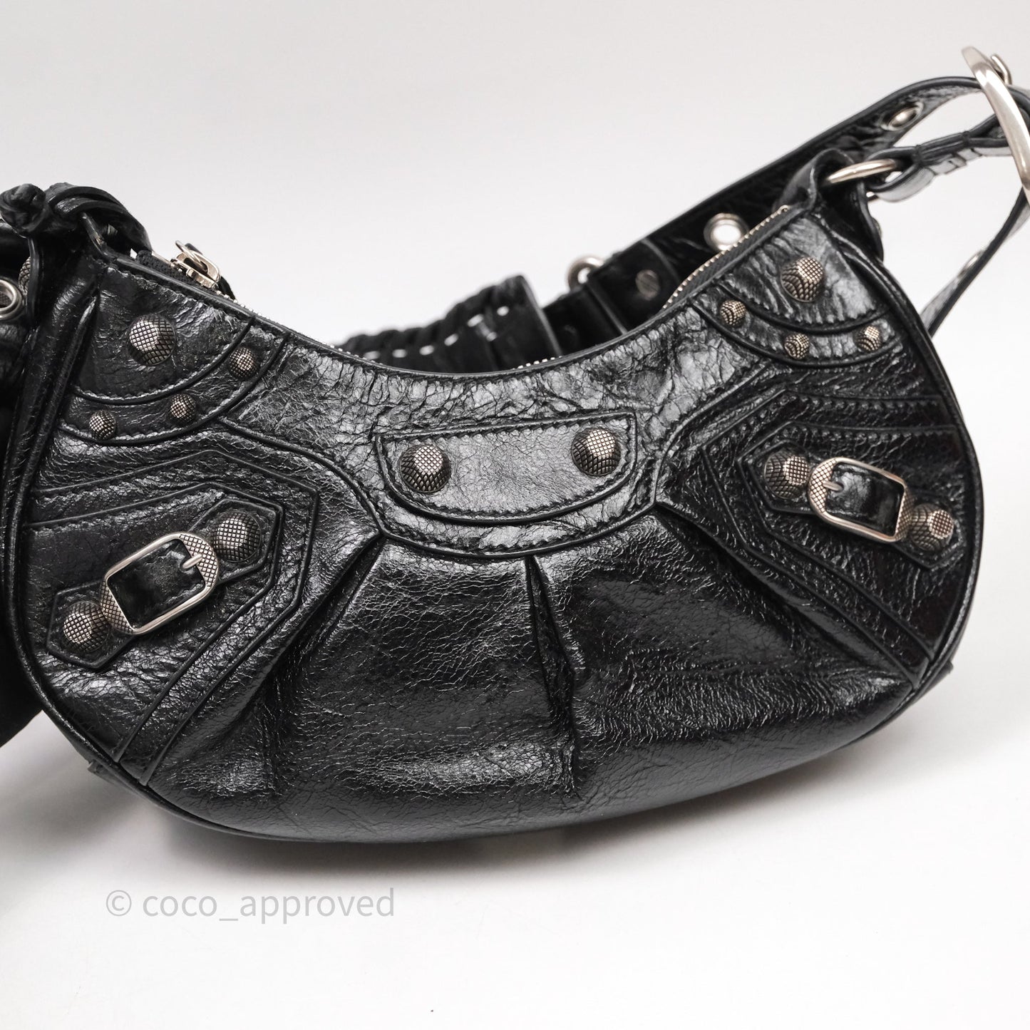 Balenciaga Le Cagole Shoulder Bag Black Calfskin Silver Hardware