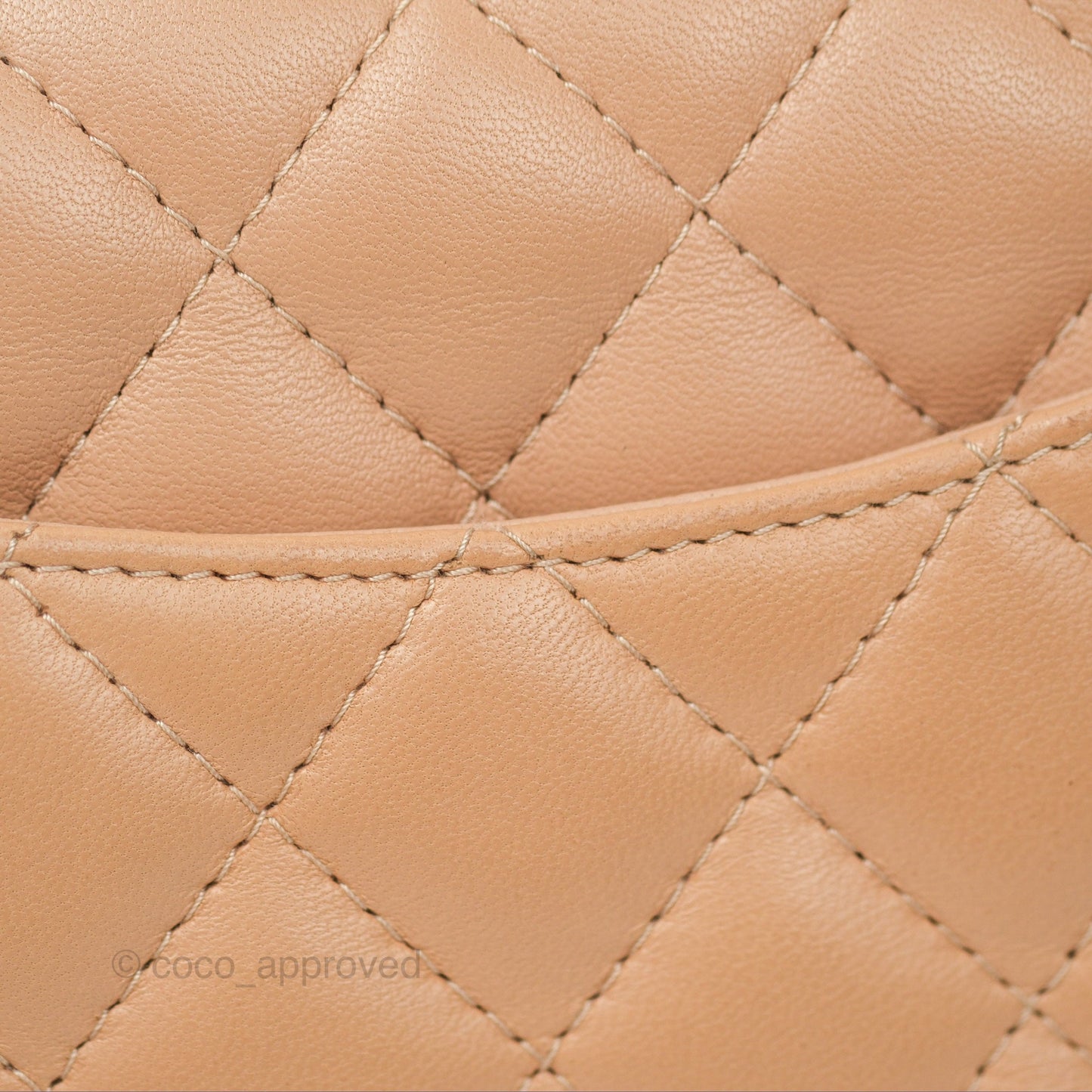 Chanel Quilted Mini Rectangular Beige Lambskin Gold Hardware